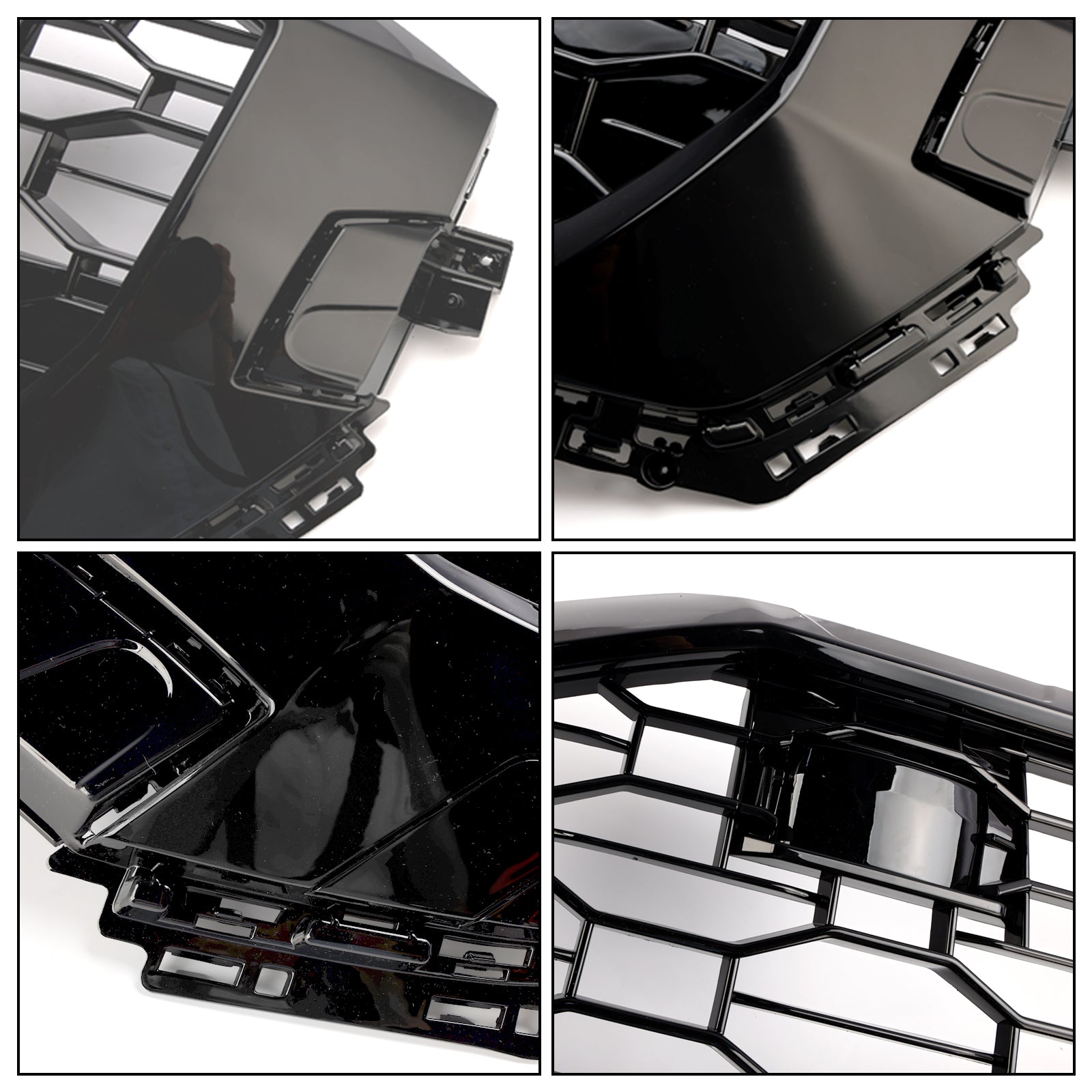 Kiiltävä musta hunajakennotyylinen etusäleikkö Audi Q8/SQ8 RSQ8 2019-2023