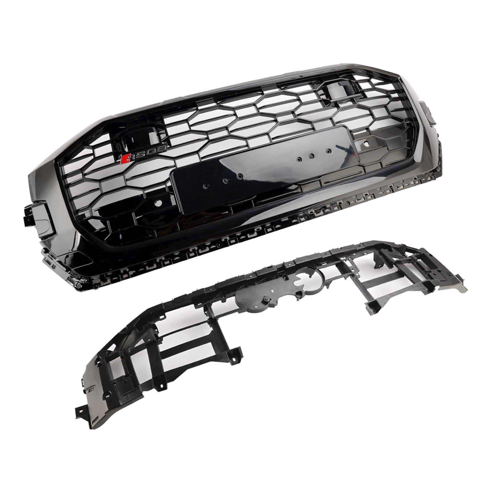 Kiiltävä musta hunajakennotyylinen etusäleikkö Audi Q8/SQ8 RSQ8 2019-2023