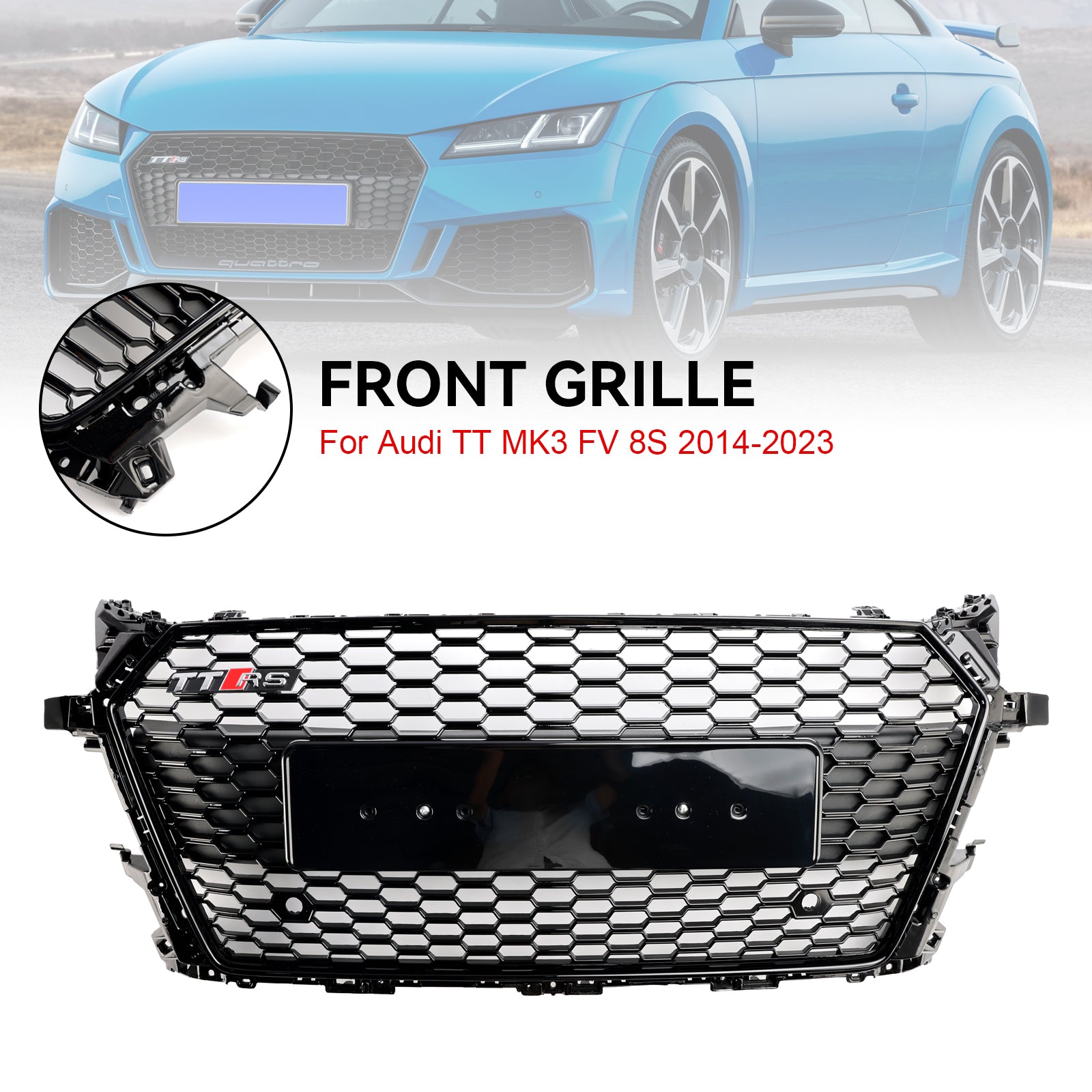 2014-2023 Audi TT MK3 FV 8S RS Style Grid Highing Negro brillante