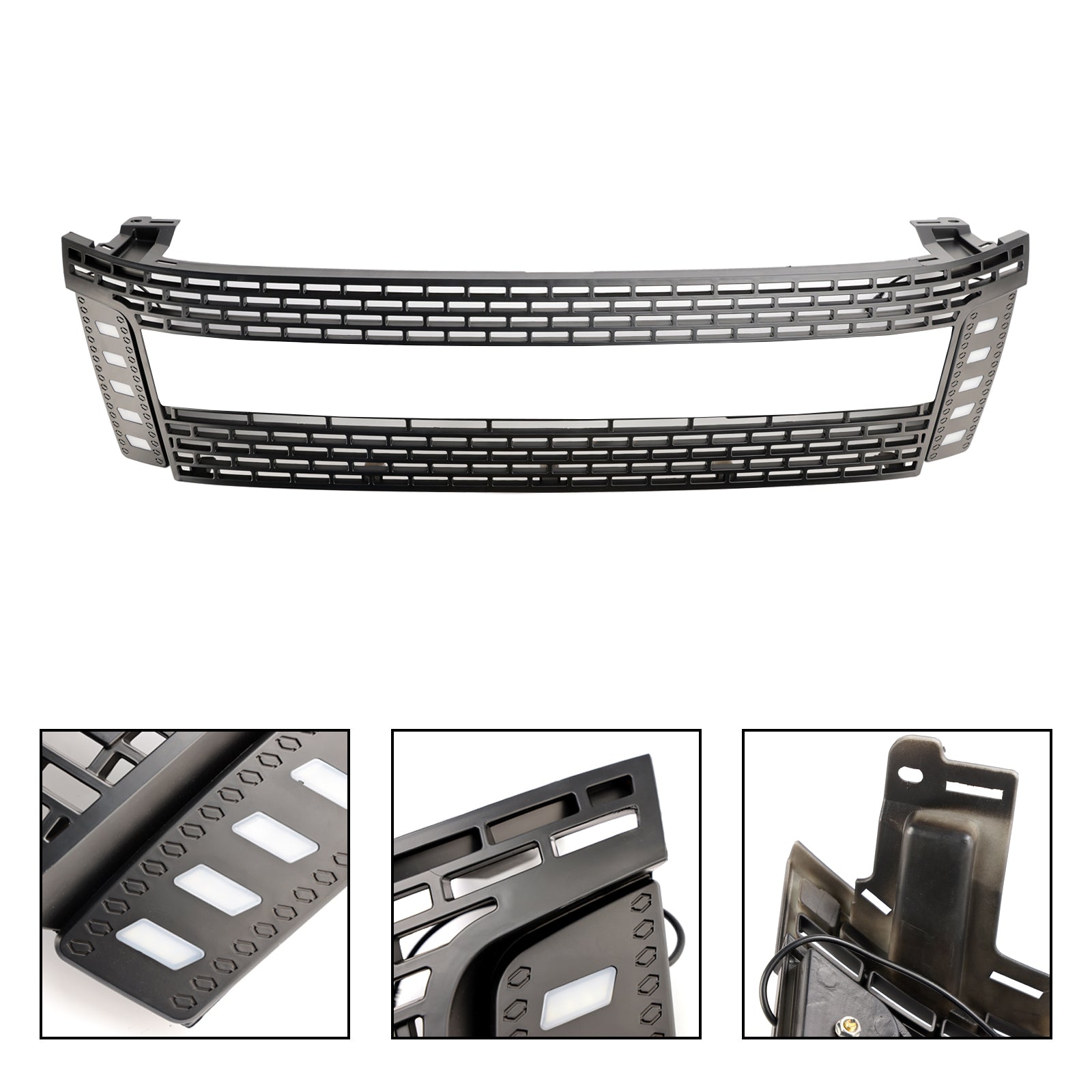 2012-2015 Ford Ranger T6 PX1 Raptor sprednja rešetka, zgornji odbijač, mat črna zamenjava rešetke z LED lučmi