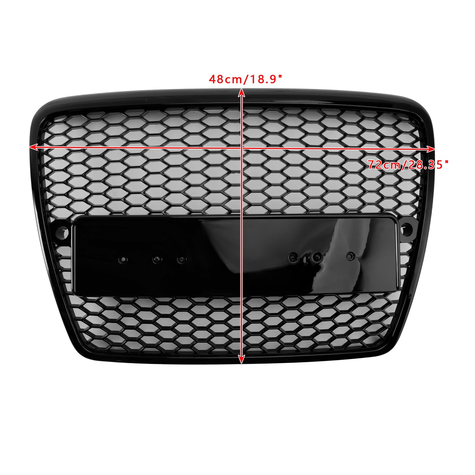 Griglia anteriore a nido d'ape nera per paraurti per Audi A6 C6 pre-restyling (2004-2008)