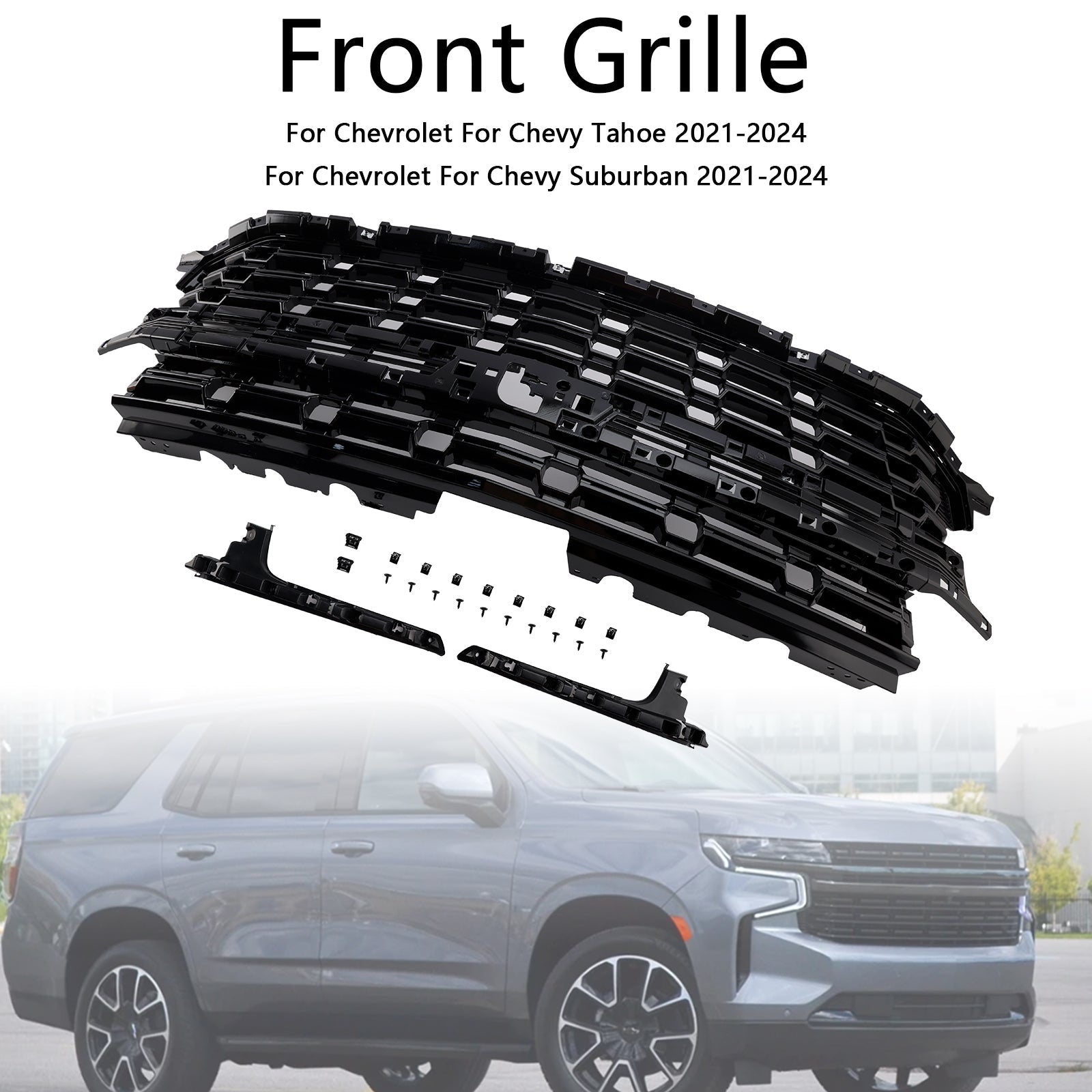 Grille de pare-chocs avant Z71 noire pour Chevrolet Tahoe/Suburban 2021-2024