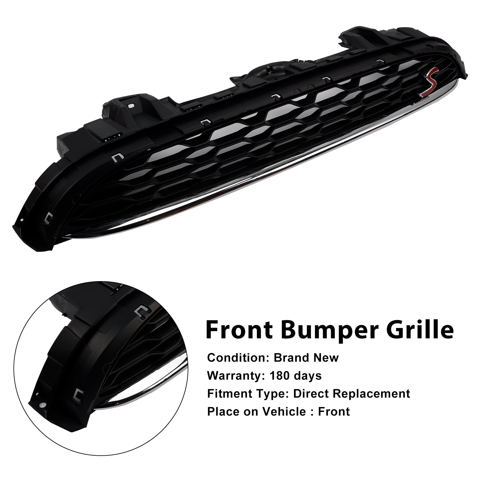 Zwart voorrooster in mesh 51137335528 voor Mini Cooper F55 F56 F57 2014-2021