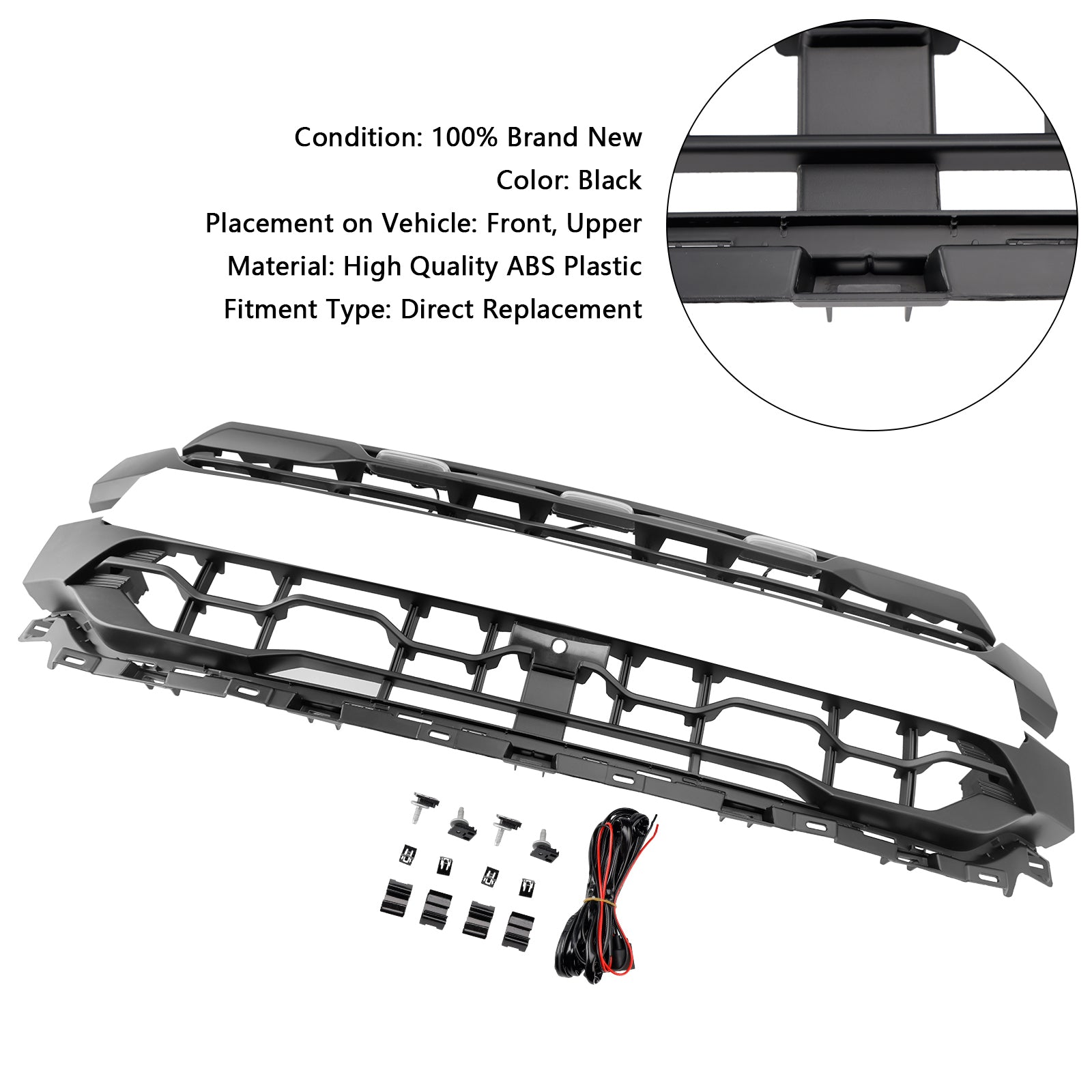 Grille de pare-chocs avant noire à LED pour Ford F150 2024+