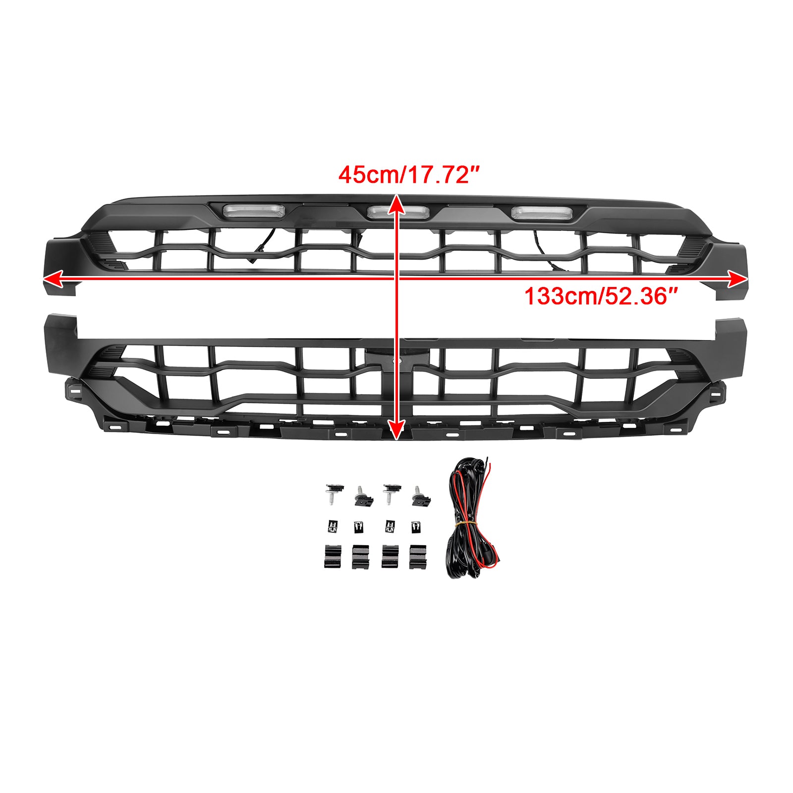 Grille de pare-chocs avant noire à LED pour Ford F150 2024+