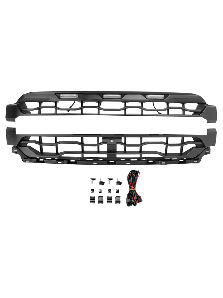 Grille de pare-chocs avant noire à LED pour Ford F150 2024+
