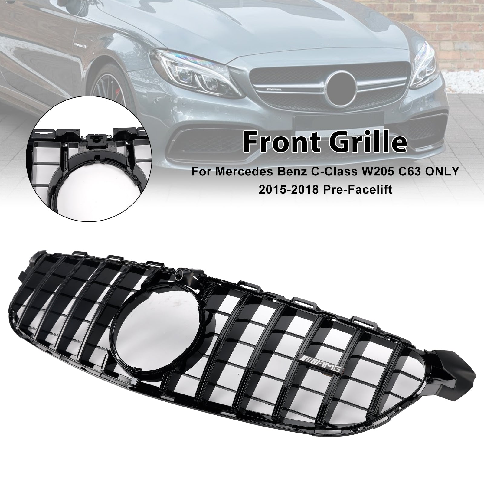 Grille de pare-chocs avant pré-lifting Mercedes Benz W205 C63 2015-2018