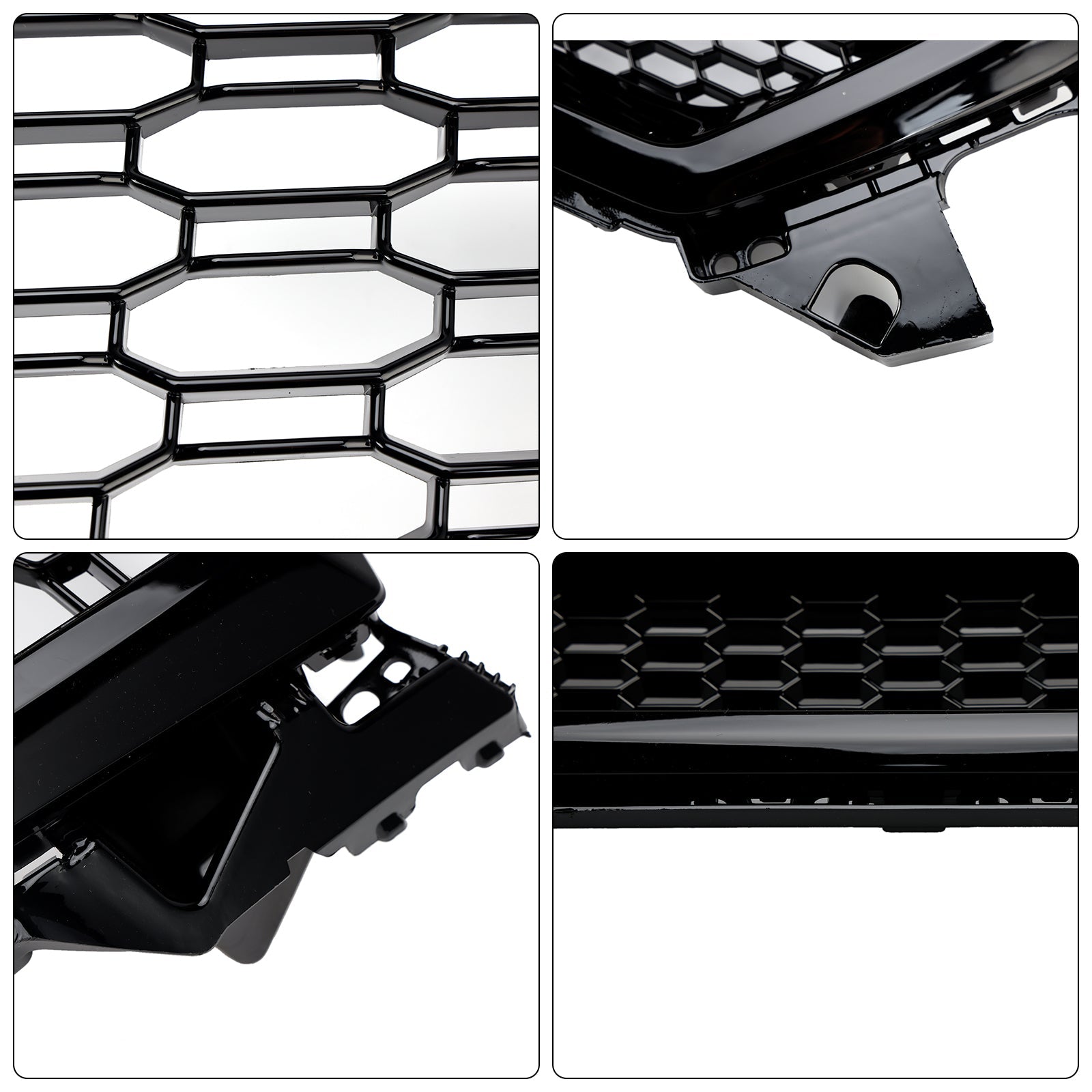 Honingraat frontrooster'bijen hoogglans zwart voor Audi Q2 voorgelakt 2016-2020