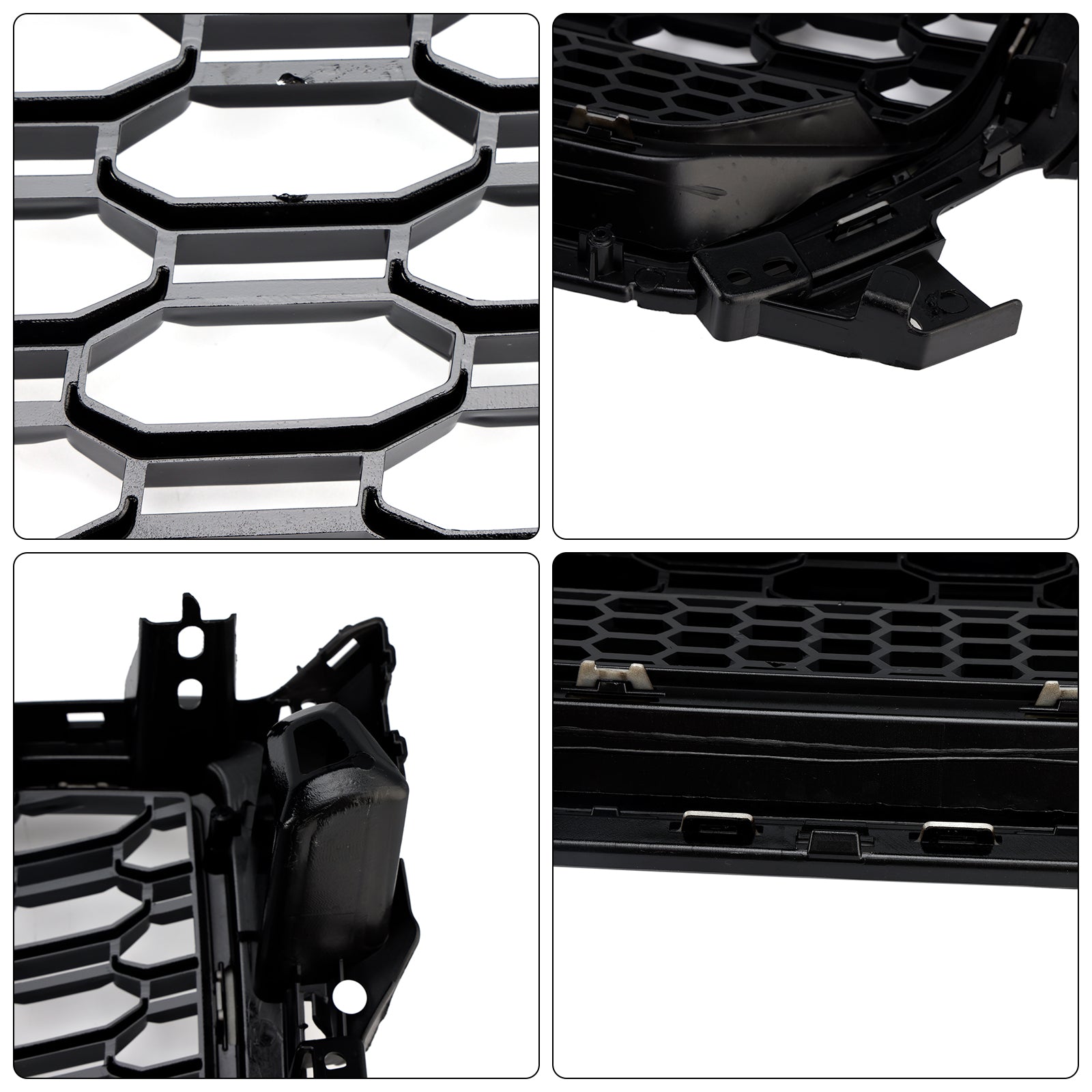 Honingraat frontrooster'bijen hoogglans zwart voor Audi Q2 voorgelakt 2016-2020