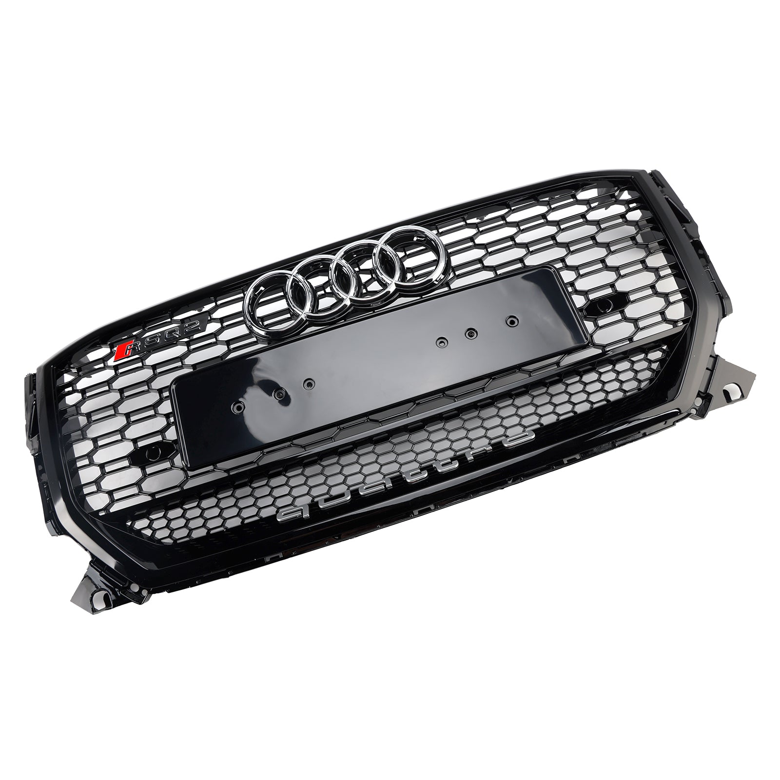 Honingraat frontrooster'bijen hoogglans zwart voor Audi Q2 voorgelakt 2016-2020