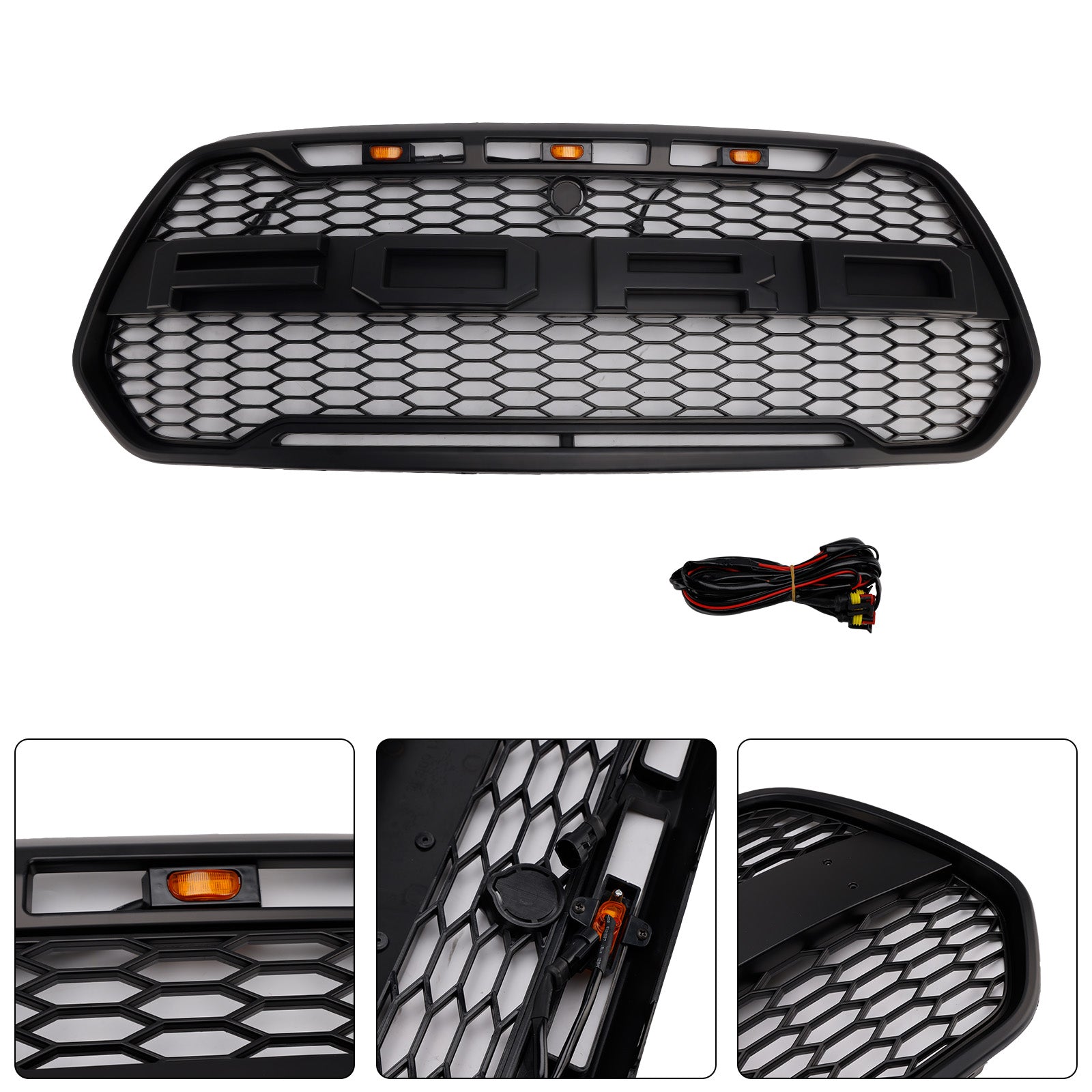 Črna maska sprednjega odbijača za Ford Transit 150, 250, 350 in 350H (2015-2019).