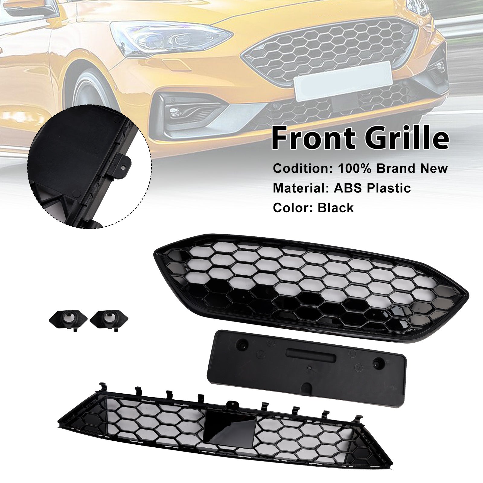 Rejilla de parachoques delantero negra con luces LED para Toyota Sequoia 2019-2021