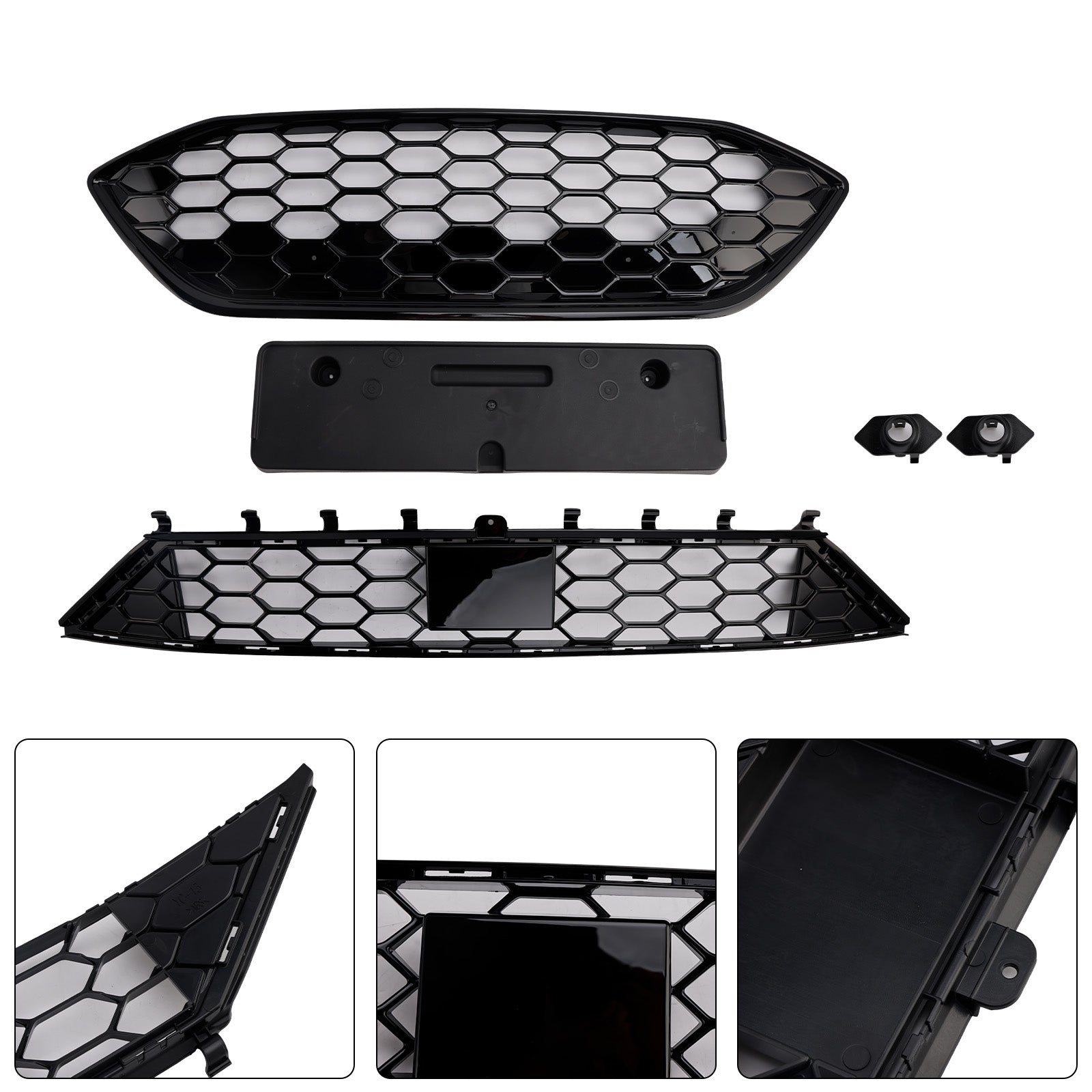 Rejilla de parachoques delantero negra con luces LED para Toyota Sequoia 2019-2021