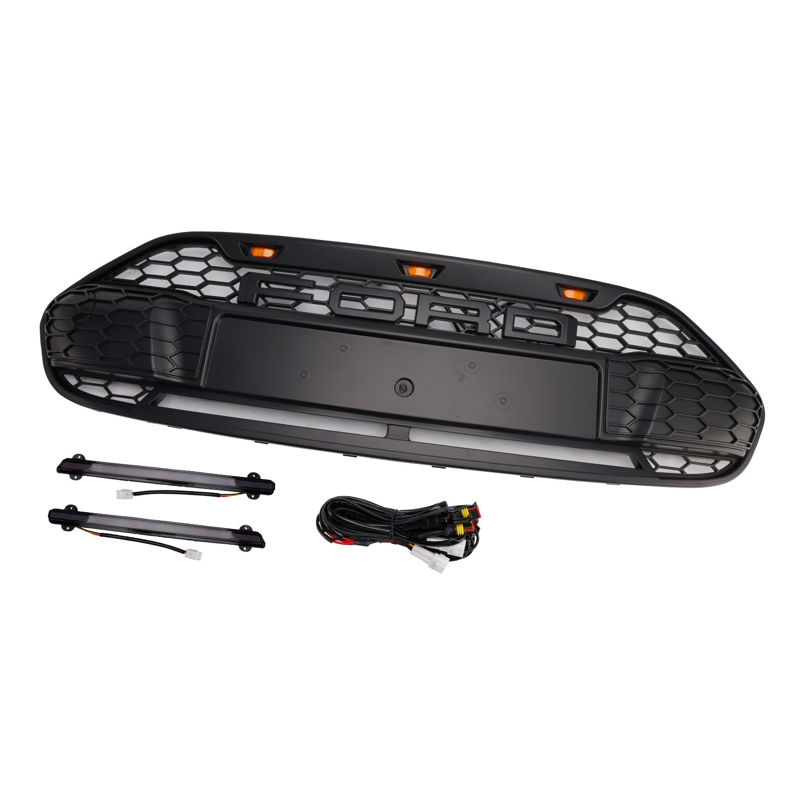 Črna maska sprednjega odbijača z LED za Ford Transit Connect 2014-2018