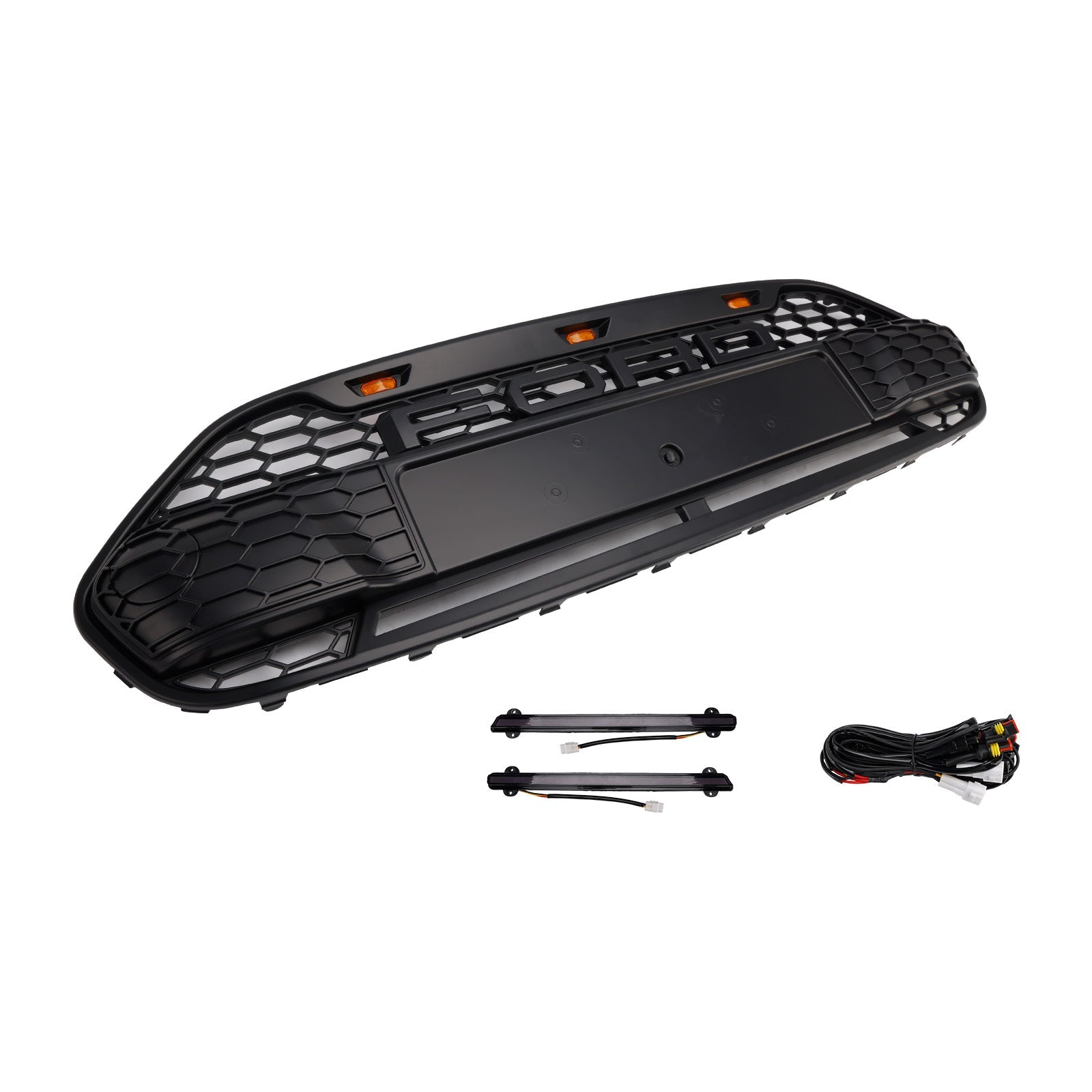 Črna maska sprednjega odbijača z LED za Ford Transit Connect 2014-2018