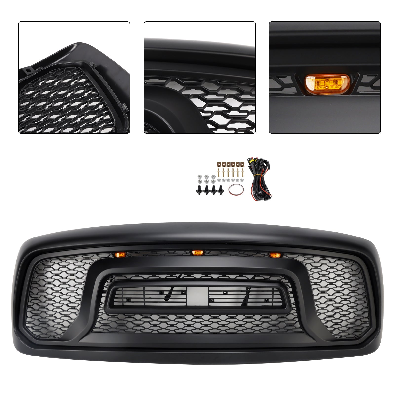 Grille de pare-chocs avant style rebelle pour Dodge RAM 1500/2500/3500 2002-2005