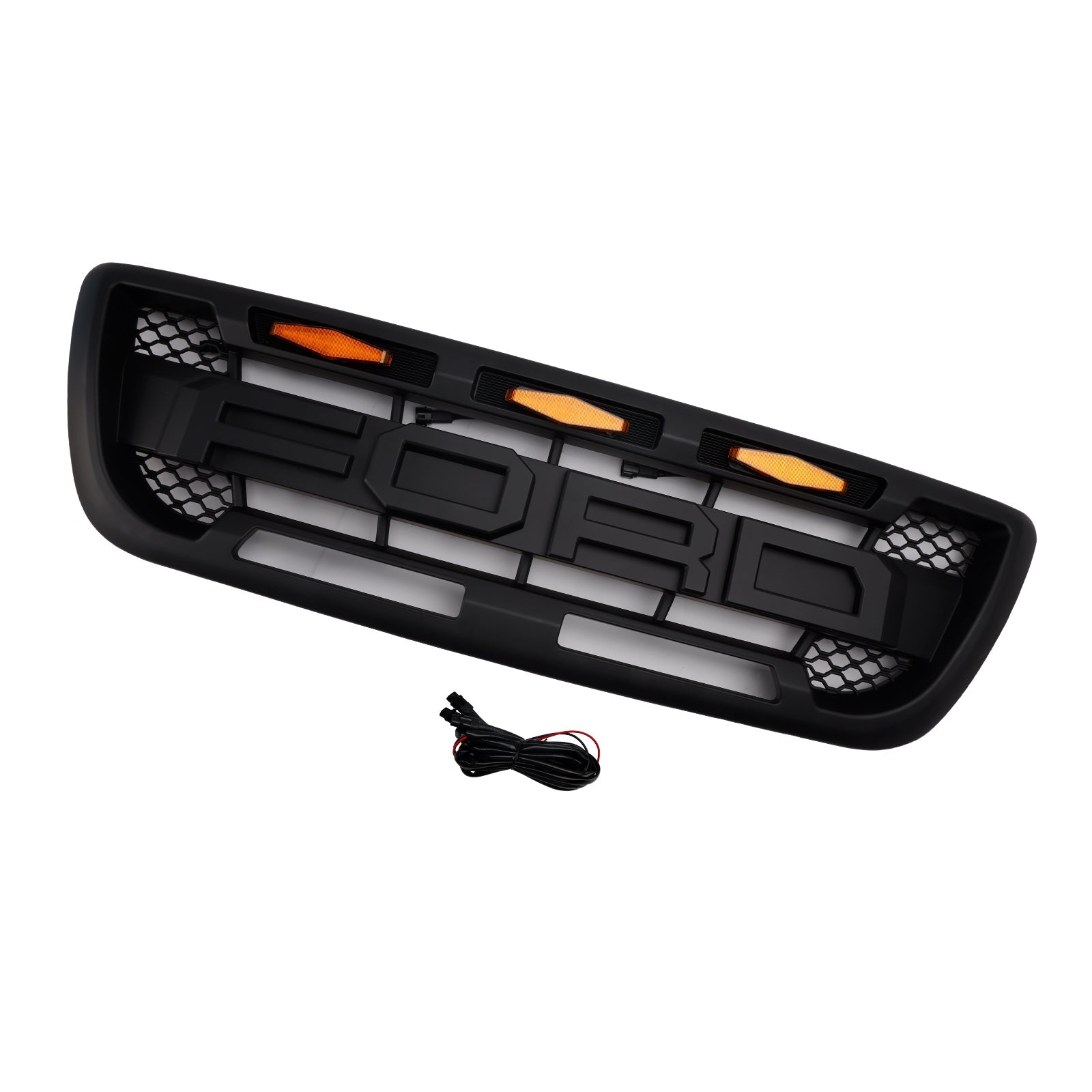 Calandre de pare-chocs avant noire mate avec éclairage LED pour Ford Ranger 1998-2000