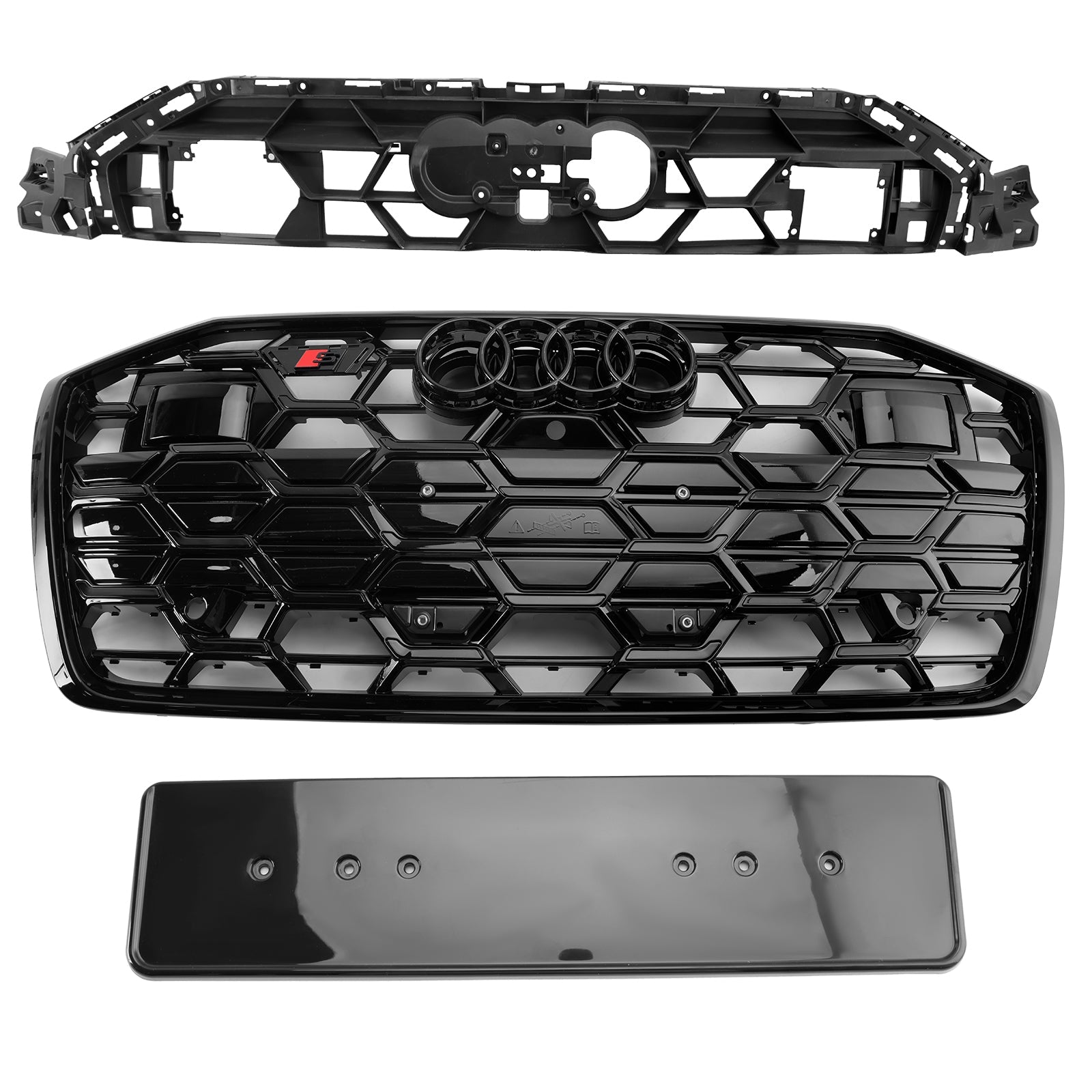 Grille de pare-chocs avant noire Audi A6 S6 2019-2023 4K0853651T