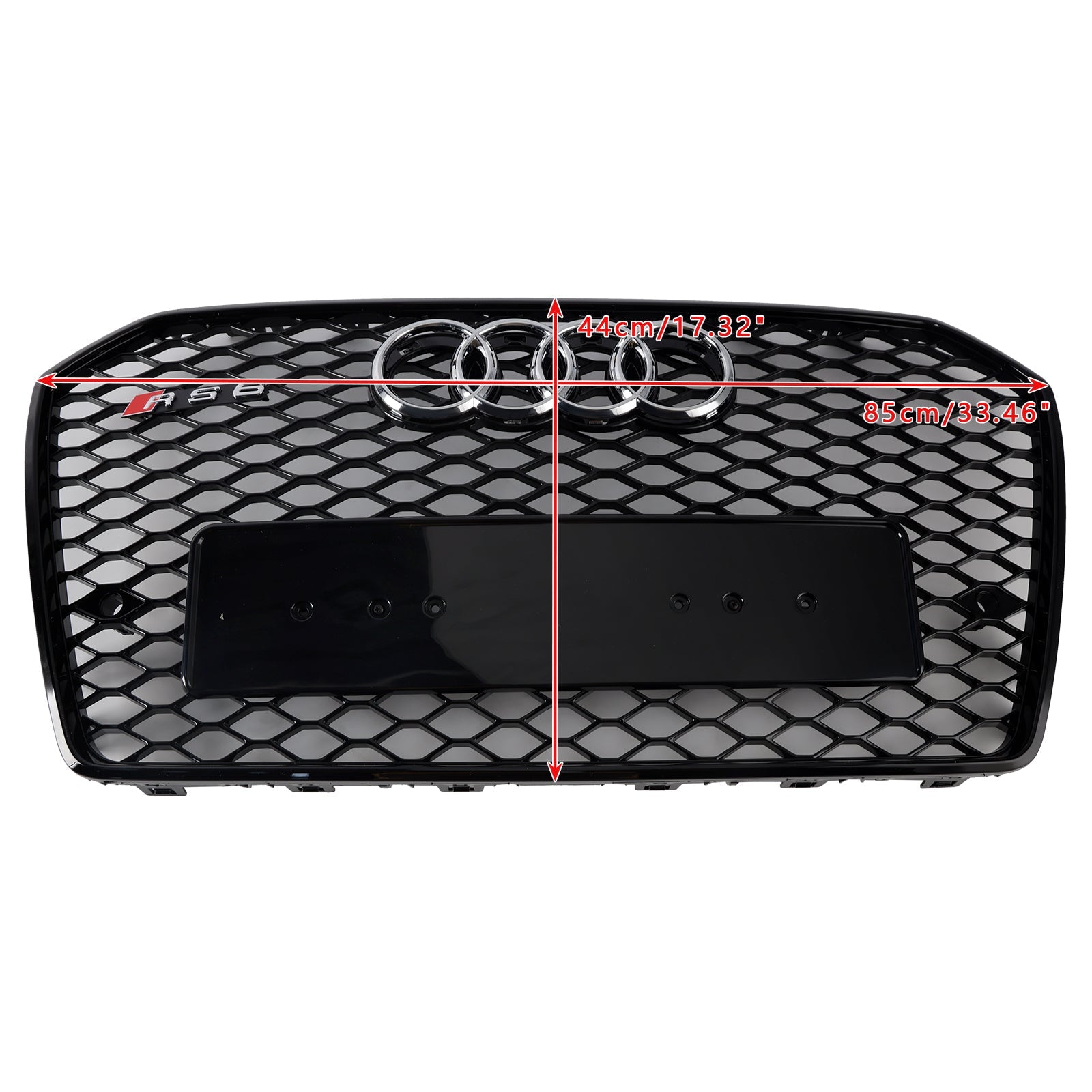 Grille de calandre en nid d'abeille avant de style RS6 pour Audi A6 S6 C7 2016-2018 Noir