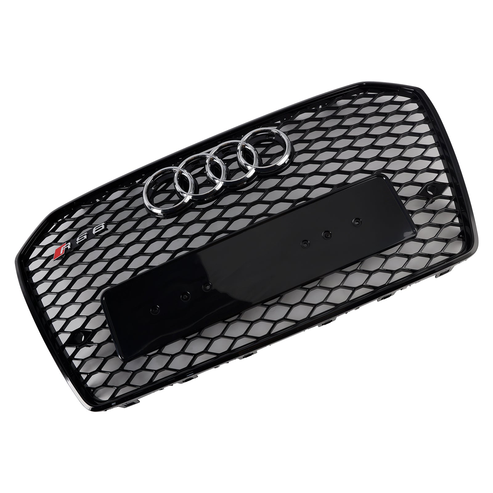 Grille de calandre en nid d'abeille avant de style RS6 pour Audi A6 S6 C7 2016-2018 Noir