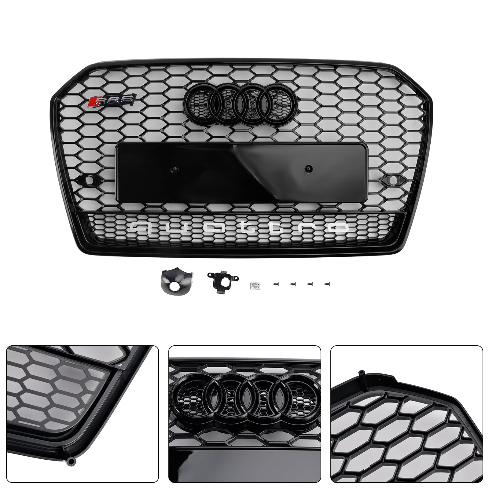 RS6 Style Honeycomb Grille dla Audi S6 (C7) C7PA Failift 2016-2018