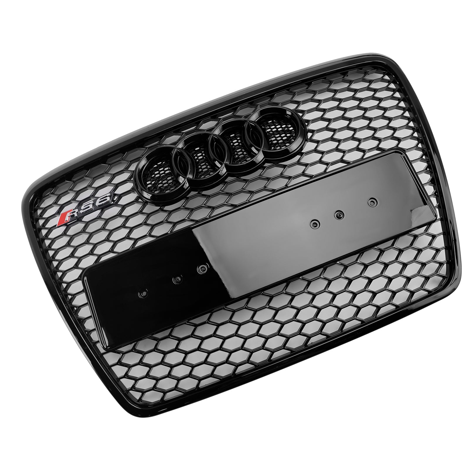 Grille de pare-chocs avant en nid d‘abeille noire pour Audi A6 C6 Facelift 2008-2011