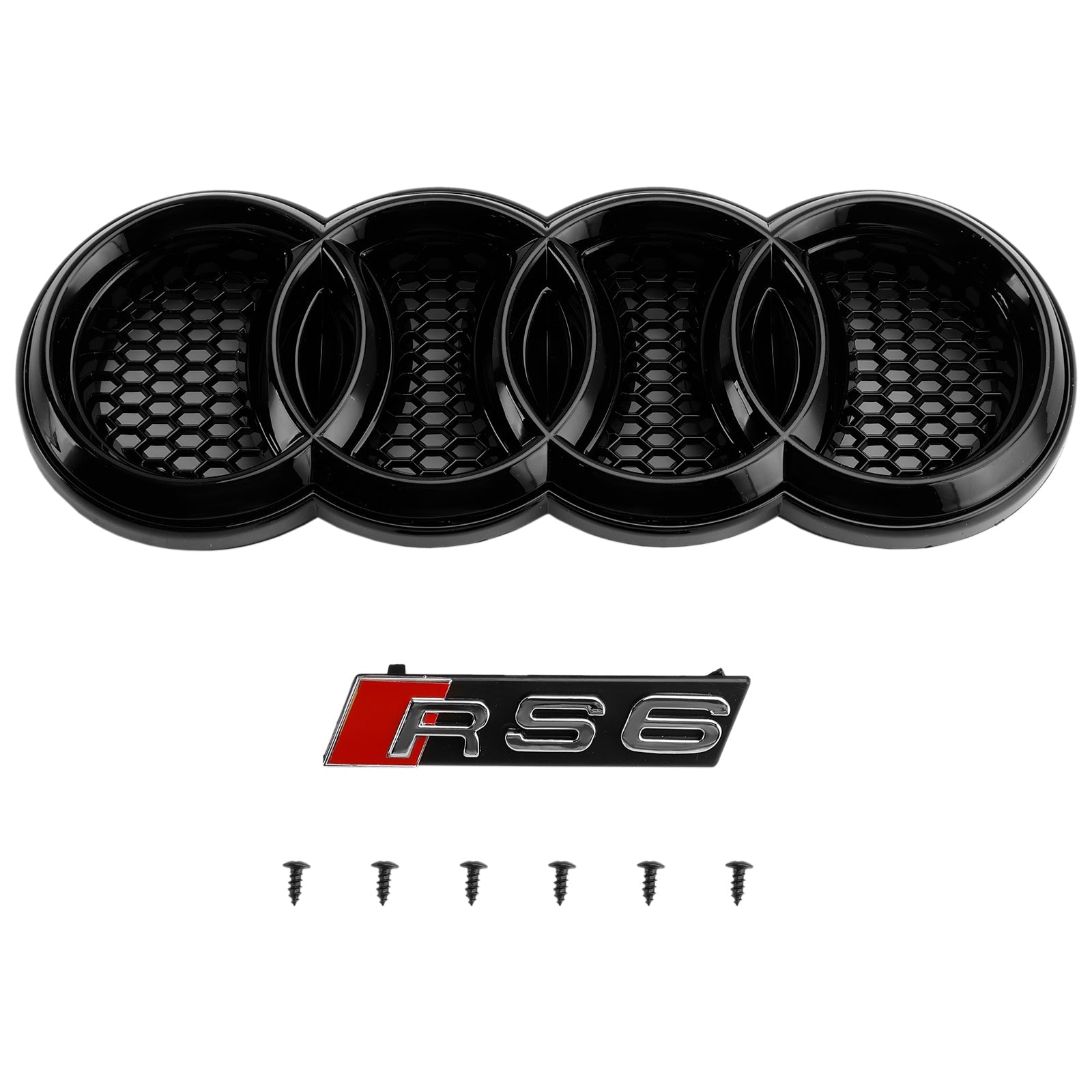 Grille de pare-chocs avant en nid d‘abeille noire pour Audi A6 C6 Facelift 2008-2011