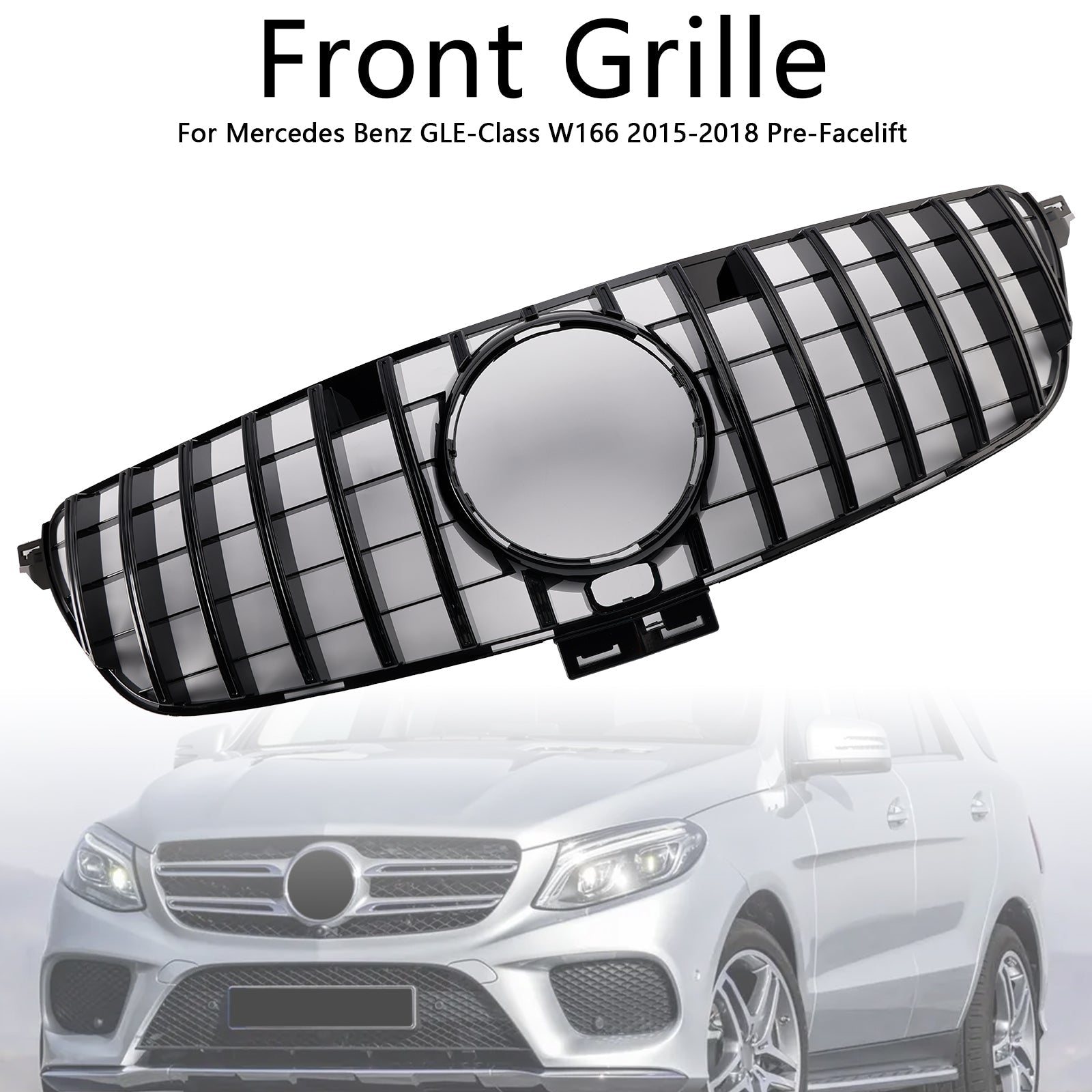 Grille de pare-chocs avant style GT pour Mercedes Benz Classe GLE W166 2015-2018
