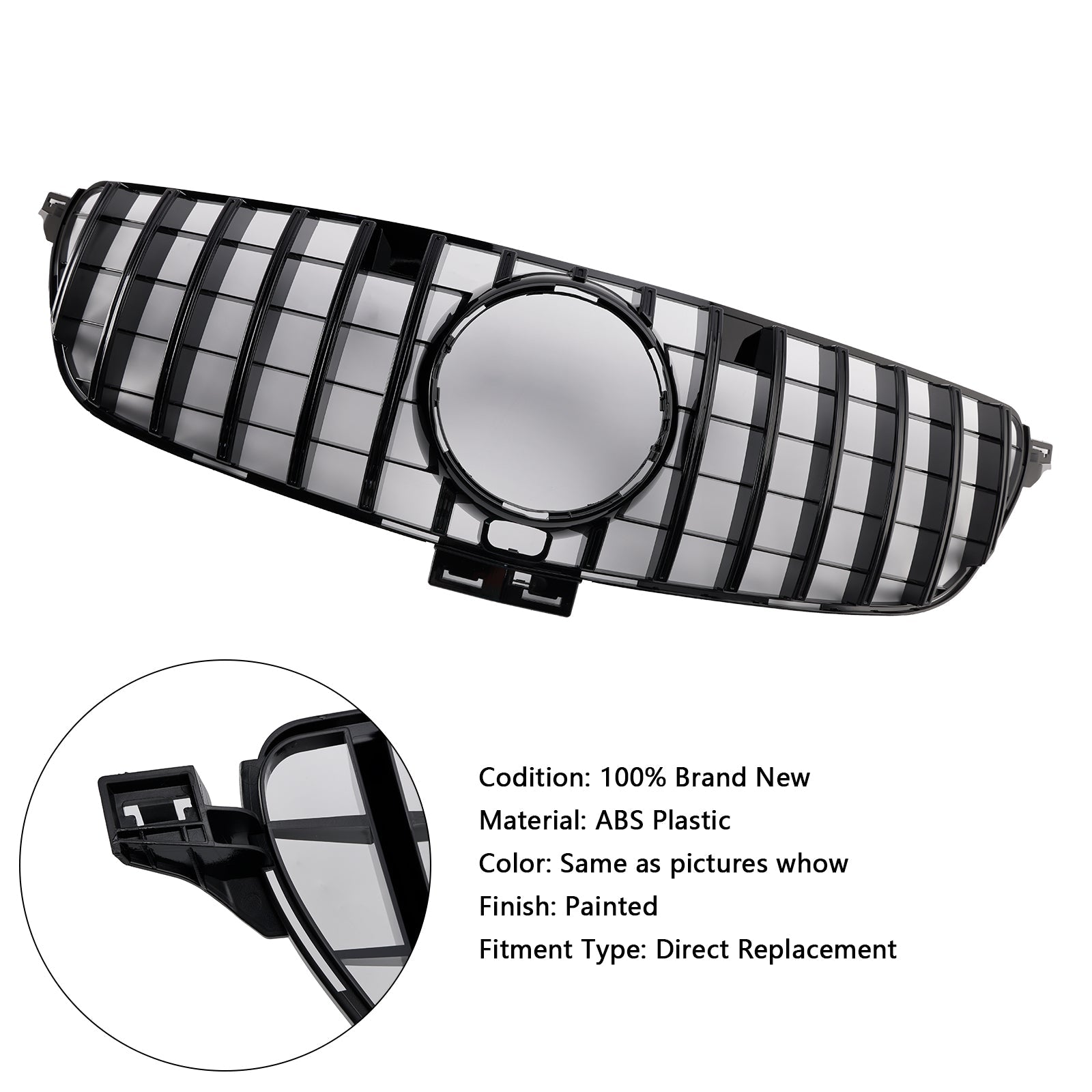 Grille de pare-chocs avant style GT pour Mercedes Benz Classe GLE W166 2015-2018