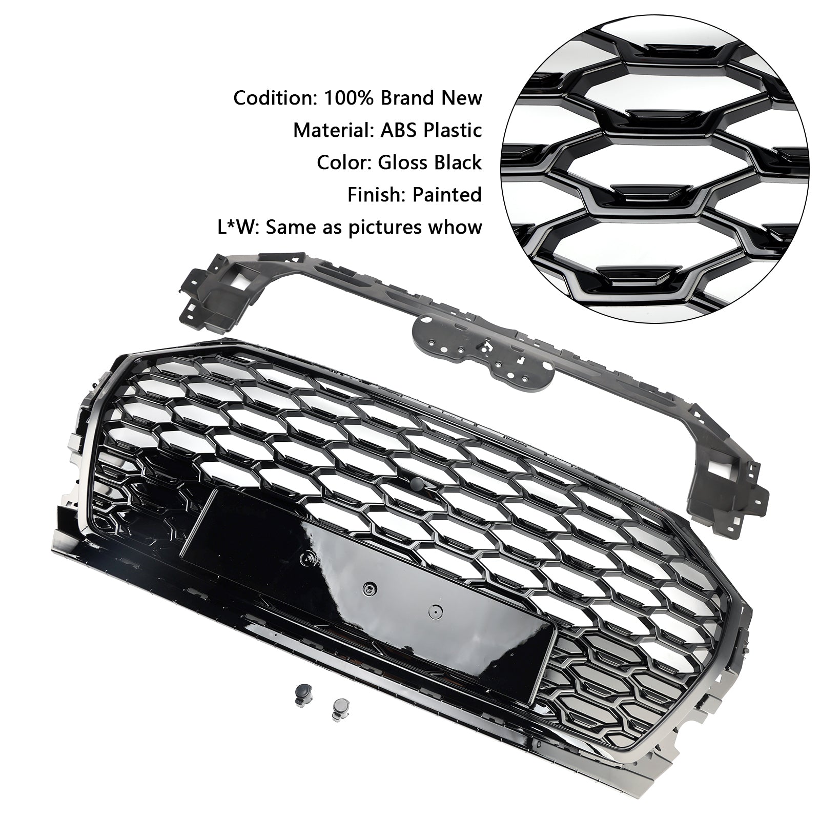 Calandre avant en nid d'abeille pour Audi Q5 SQ5 RSQ5 2021-2025