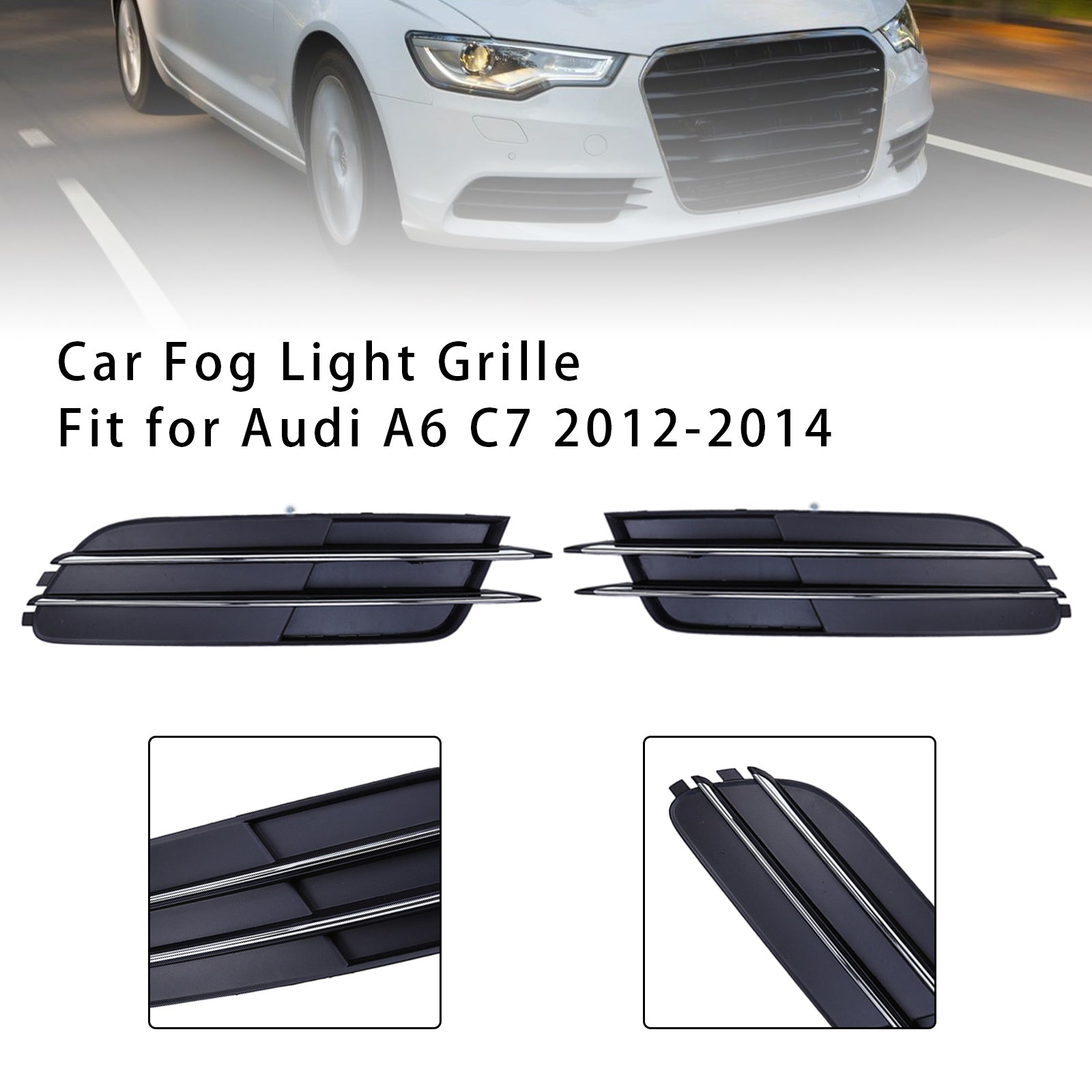 Paar Schutzgitter für Nebelscheinwerfer für Audi A6 C7 2011-2014