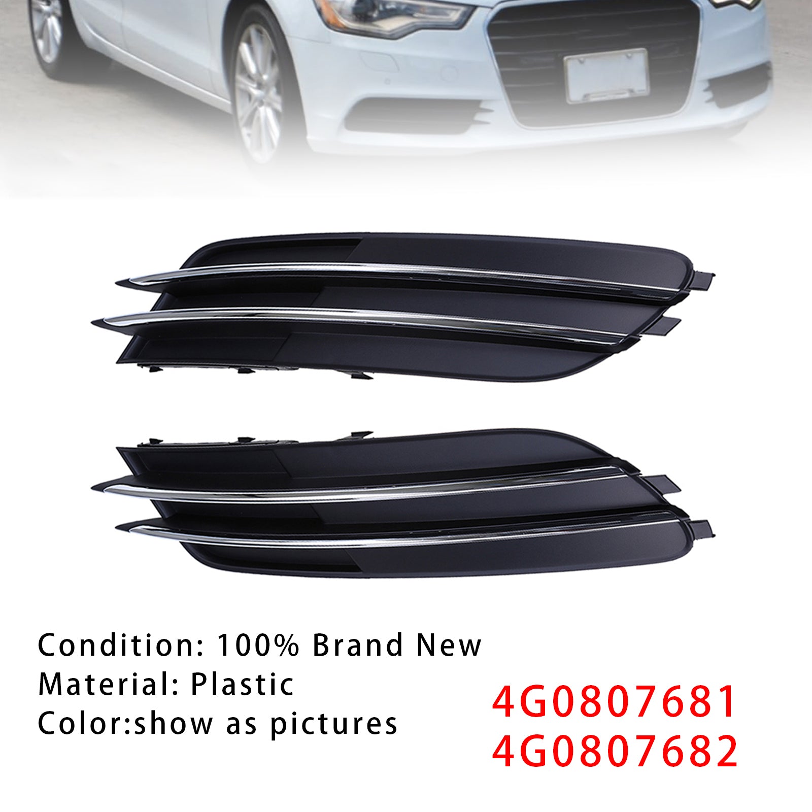 Paar Schutzgitter für Nebelscheinwerfer für Audi A6 C7 2011-2014