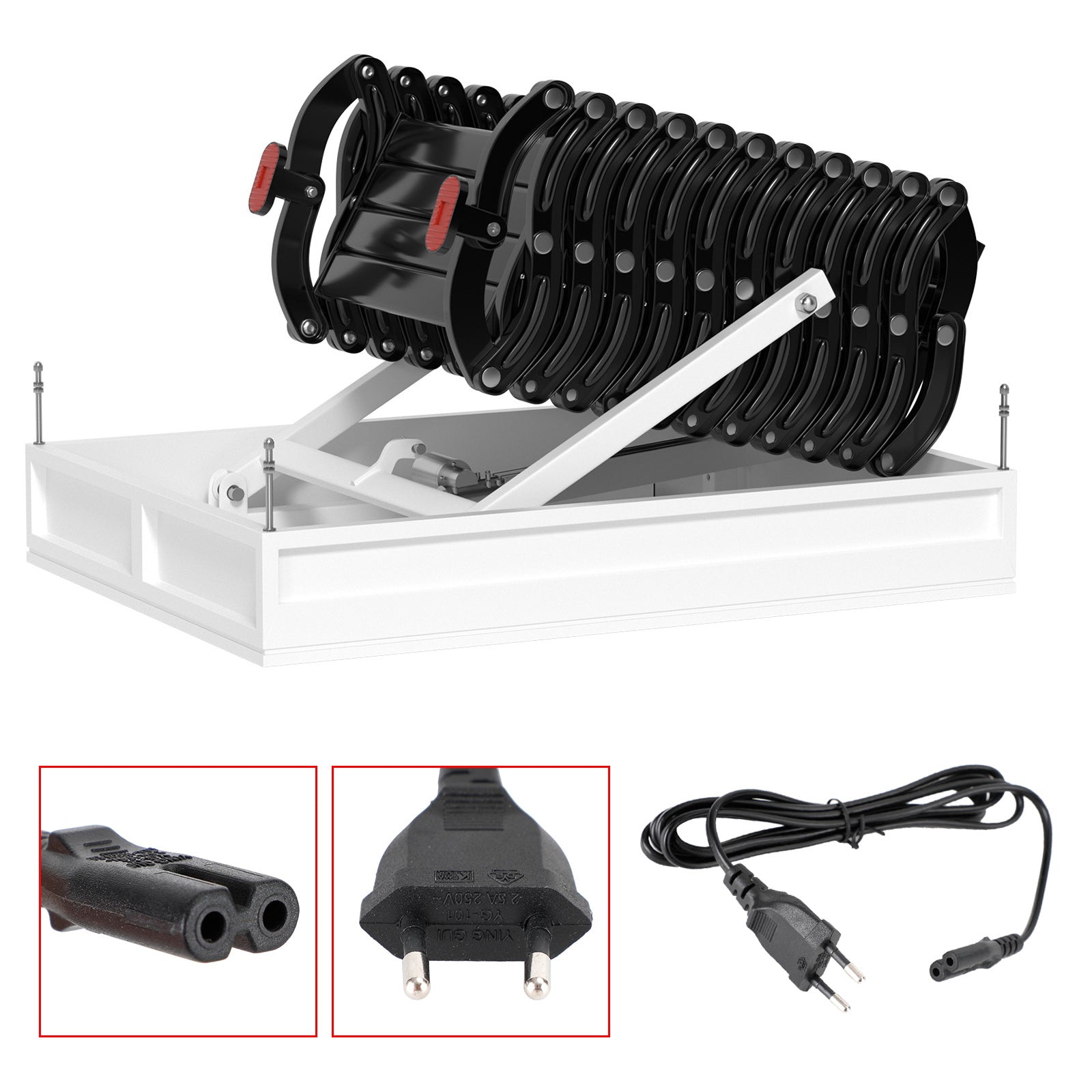 Scala Retrattile Elettrica per Mansarda - 11 Gradini - Indicatore in Alluminio - 290 cm max