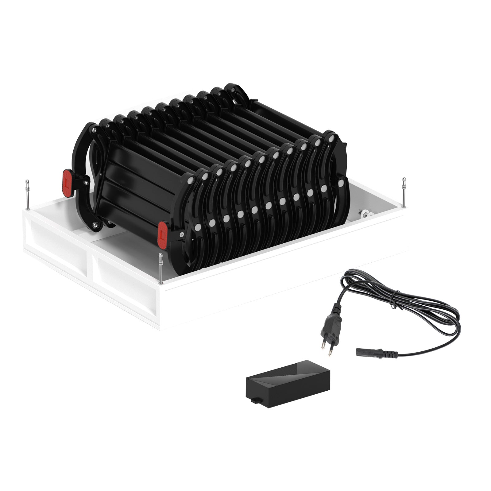 Scala Retrattile Elettrica per Mansarda - 11 Gradini - Indicatore in Alluminio - 290 cm max