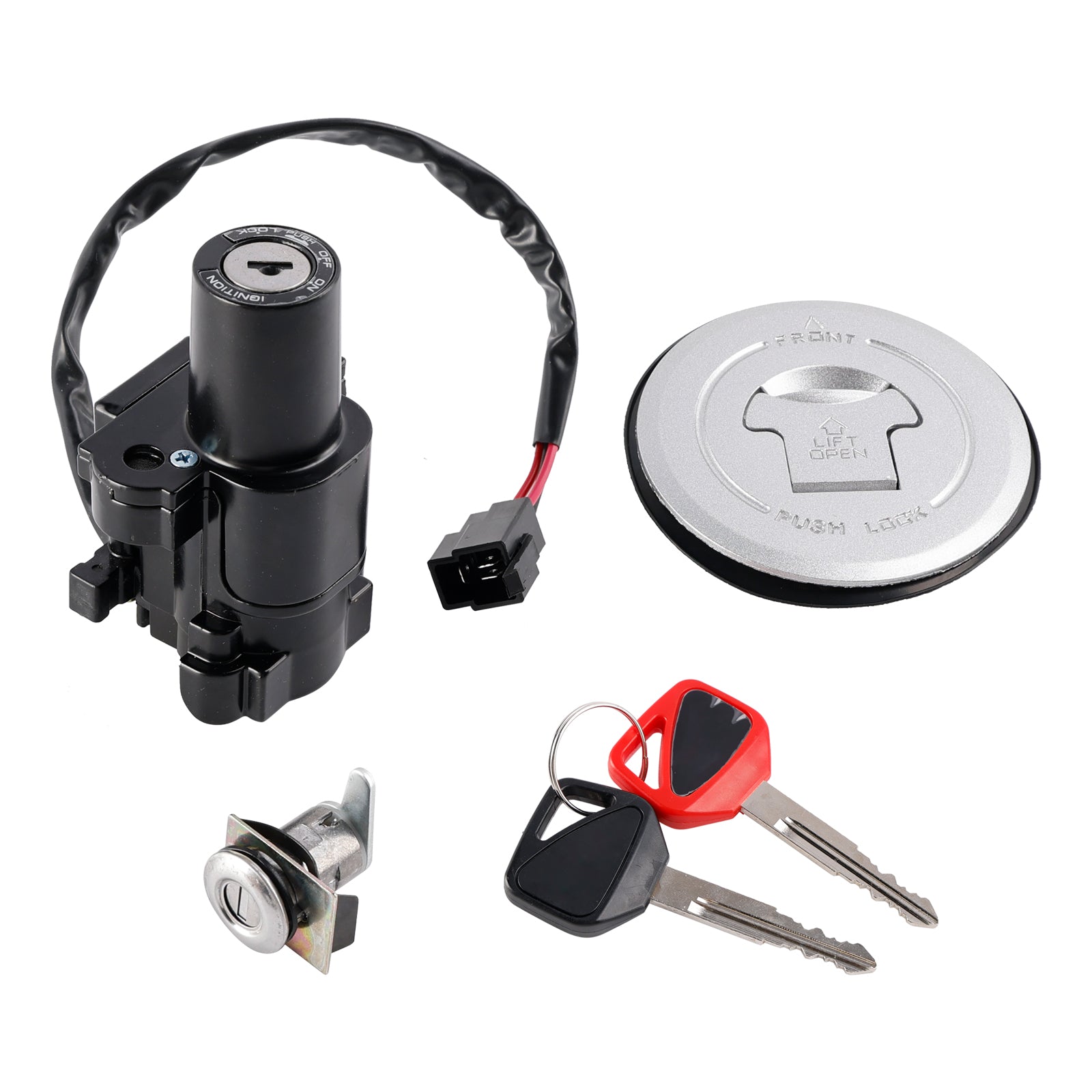 Sytytyskytkin Polttoaine Kaasukorkki Istuimen lukon avaimet Honda FMX650 05-06 CB250 Hornet Generic