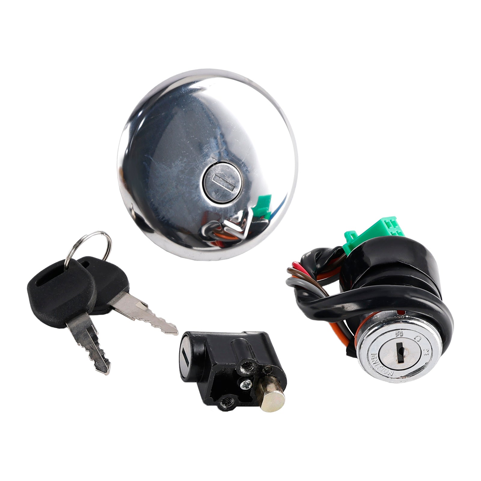 Juego de llaves de bloqueo de interruptor de encendido y tapa de combustible para Suzuki GN125 1982-2001 genérico