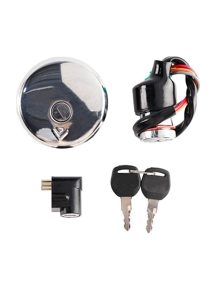 Juego de llaves de bloqueo de interruptor de encendido y tapa de combustible para Suzuki GN125 1982-2001 genérico