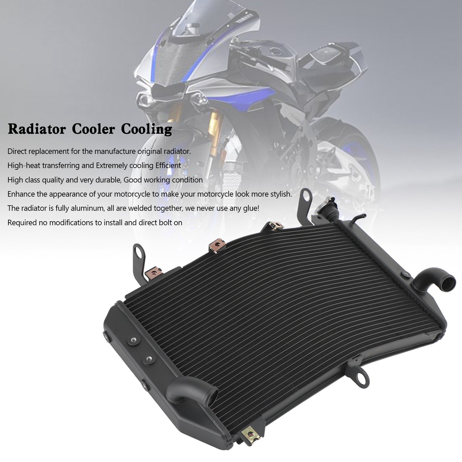 Radiatore di raffreddamento in alluminio per Yamaha YZF R1 R1M R1S 2015-2023