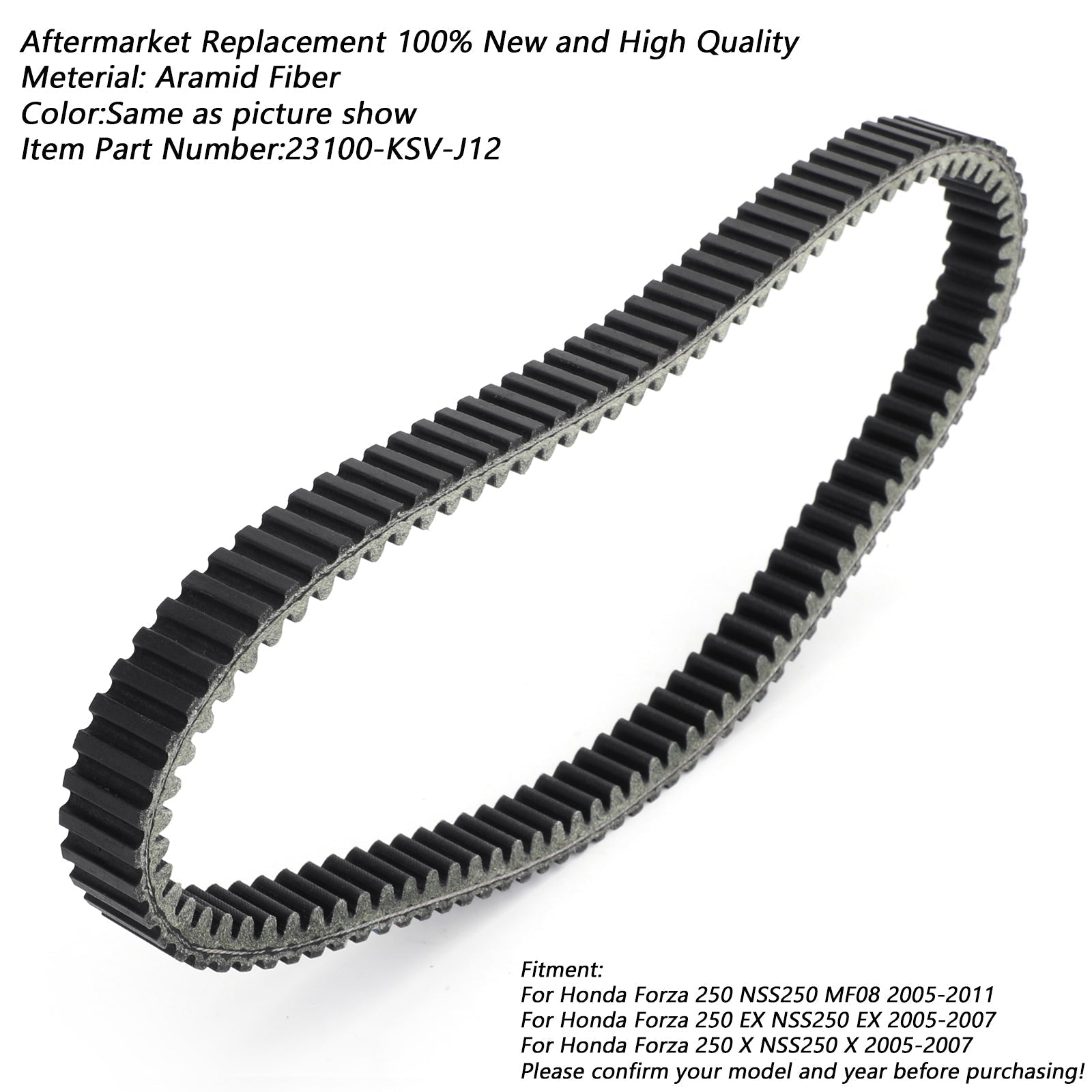 Correa de transmisión premium para Honda Forza 250 NSS250 MF08 05-11 y EX NSS250 05-07 Genérico