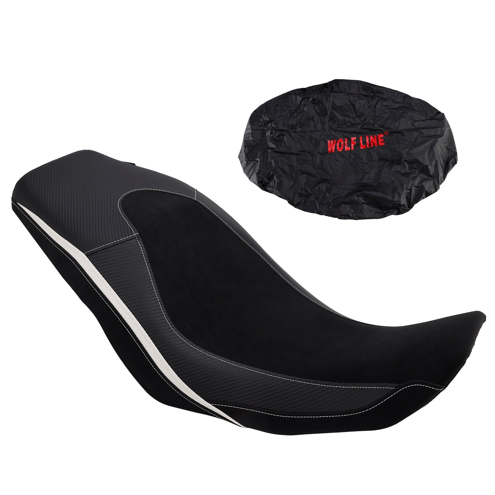 Selle passager avant/arrière pour V-Strom 800 DL800 (2024-2025) - Coussin inférieur rouge/noir