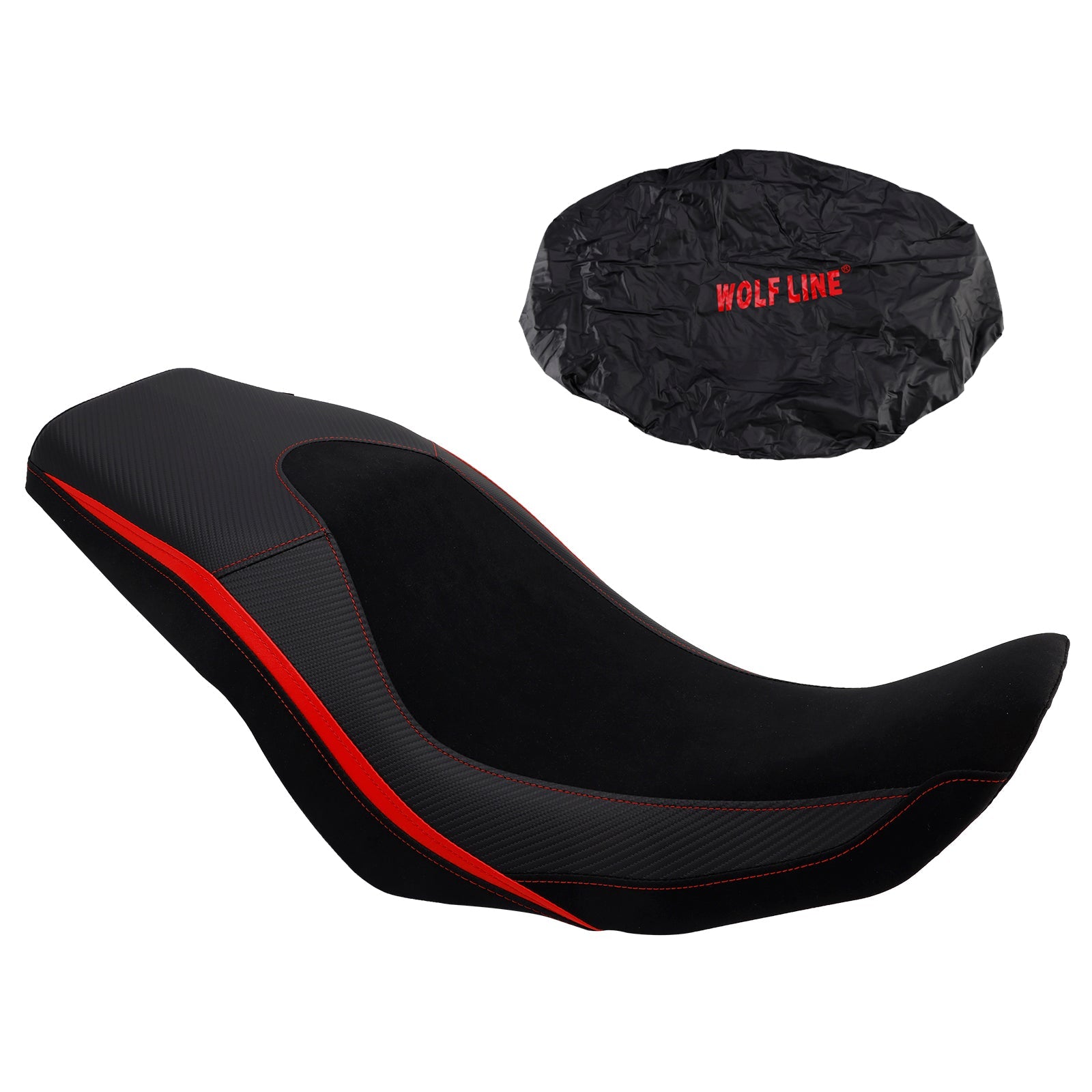 Selle passager avant/arrière pour V-Strom 800 DL800 (2024-2025) - Coussin inférieur rouge/noir