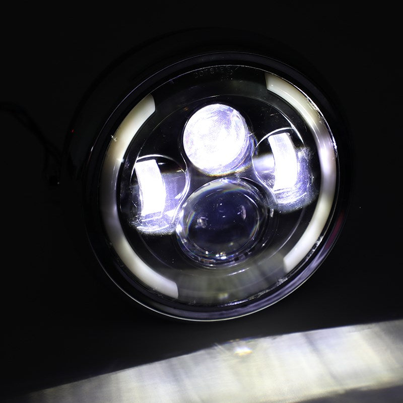 7" Faro LED Hi/Lo DRL da pollici nero rotondo per Softail Slim FLS S FLSS 2012-2017