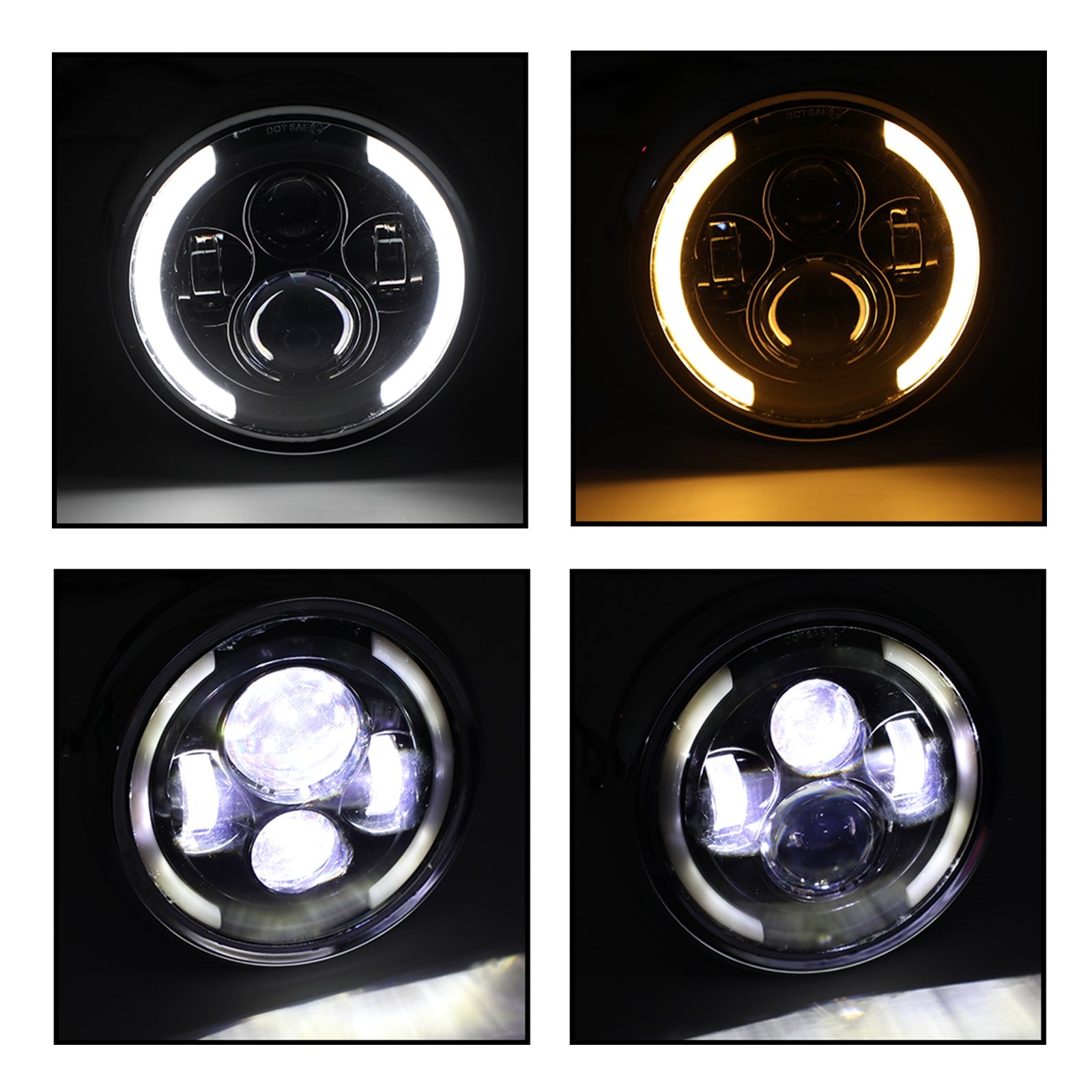 7" Faro LED Hi/Lo DRL da pollici nero rotondo per Softail Slim FLS S FLSS 2012-2017