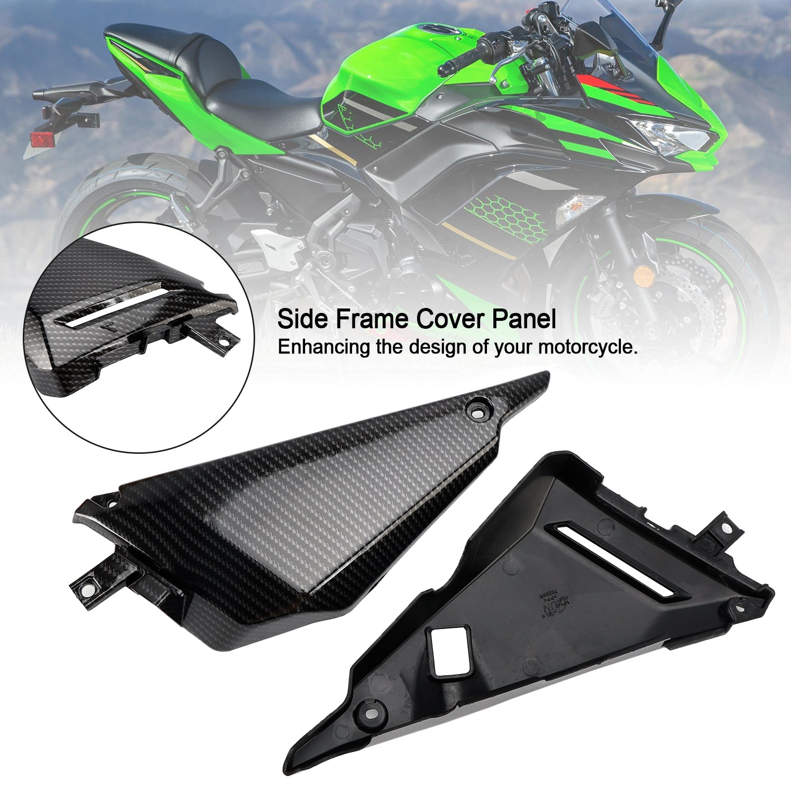 Carenatura del pannello di copertura del telaio laterale in carbonio per Kawasaki Z650 Ninja 650 2017-2020