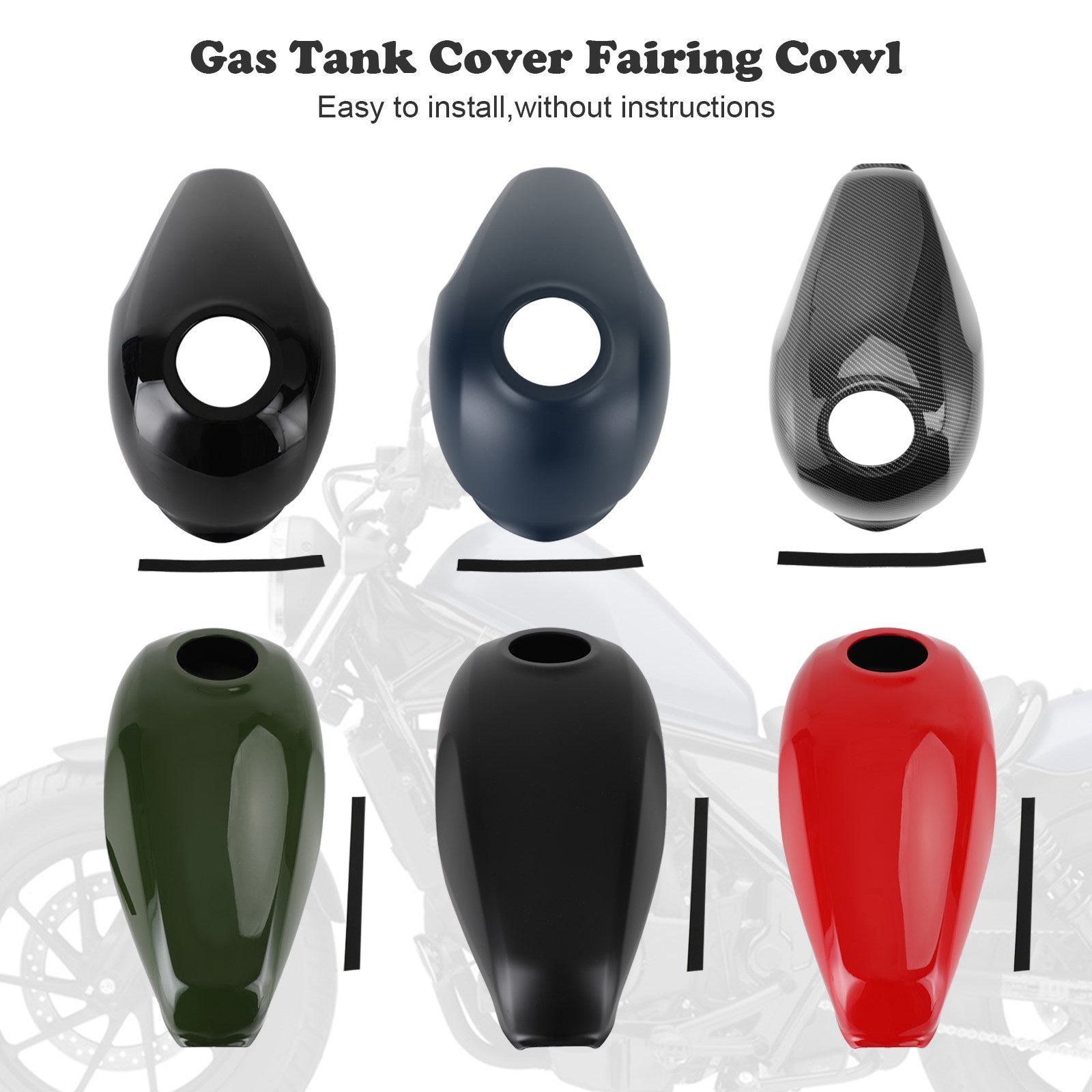 Capot de carénage de garniture de réservoir de gaz pour Honda Rebel CMX300 2021-2022 CMX500 2017-2023 générique