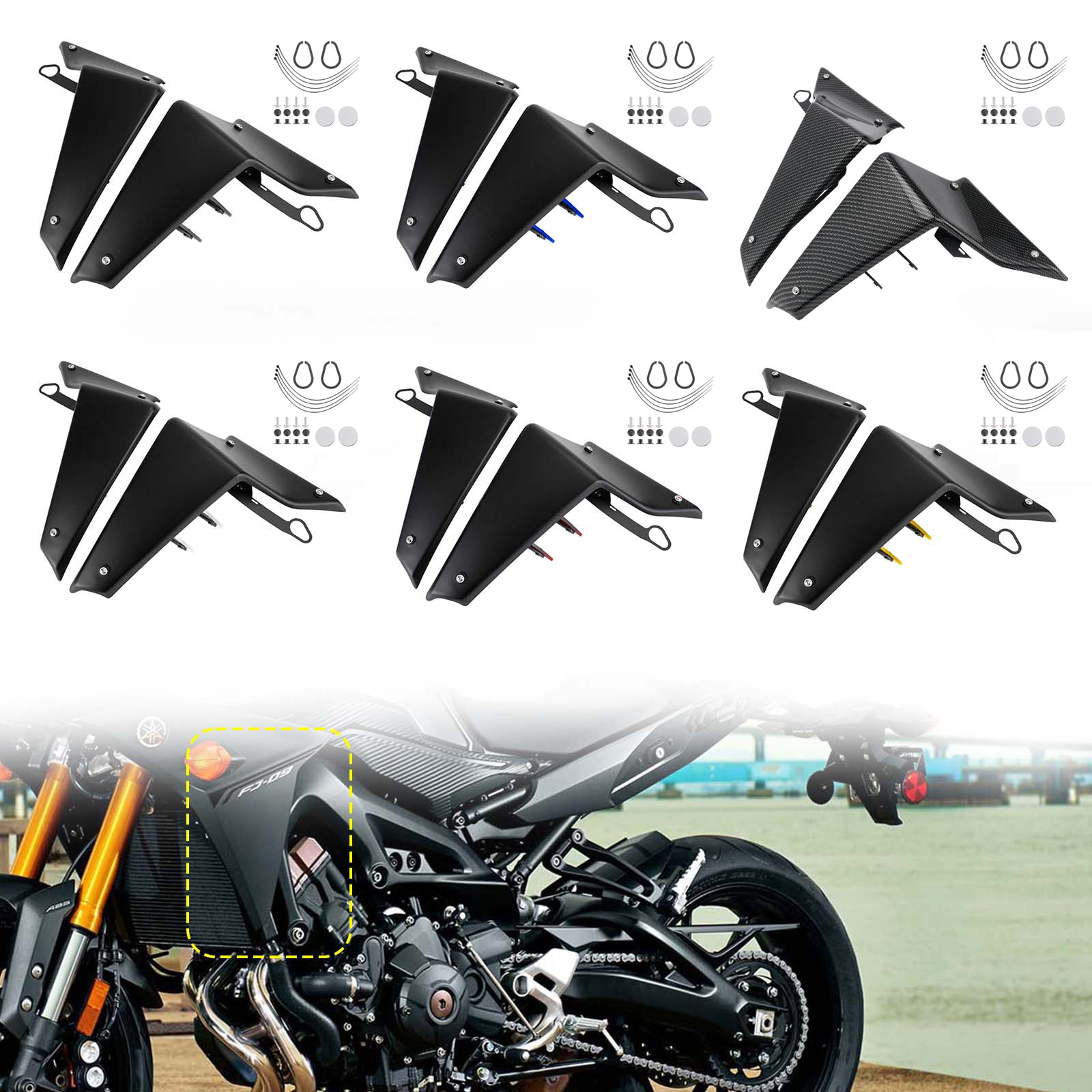 Aerodynamische vleugel-deflector Yamaha MT-09 SP FZ 09 2021-2022