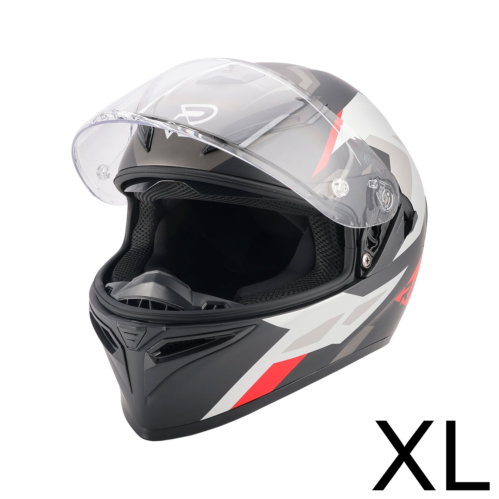 Casque moto intégral DOT pour adulte, rouge et noir