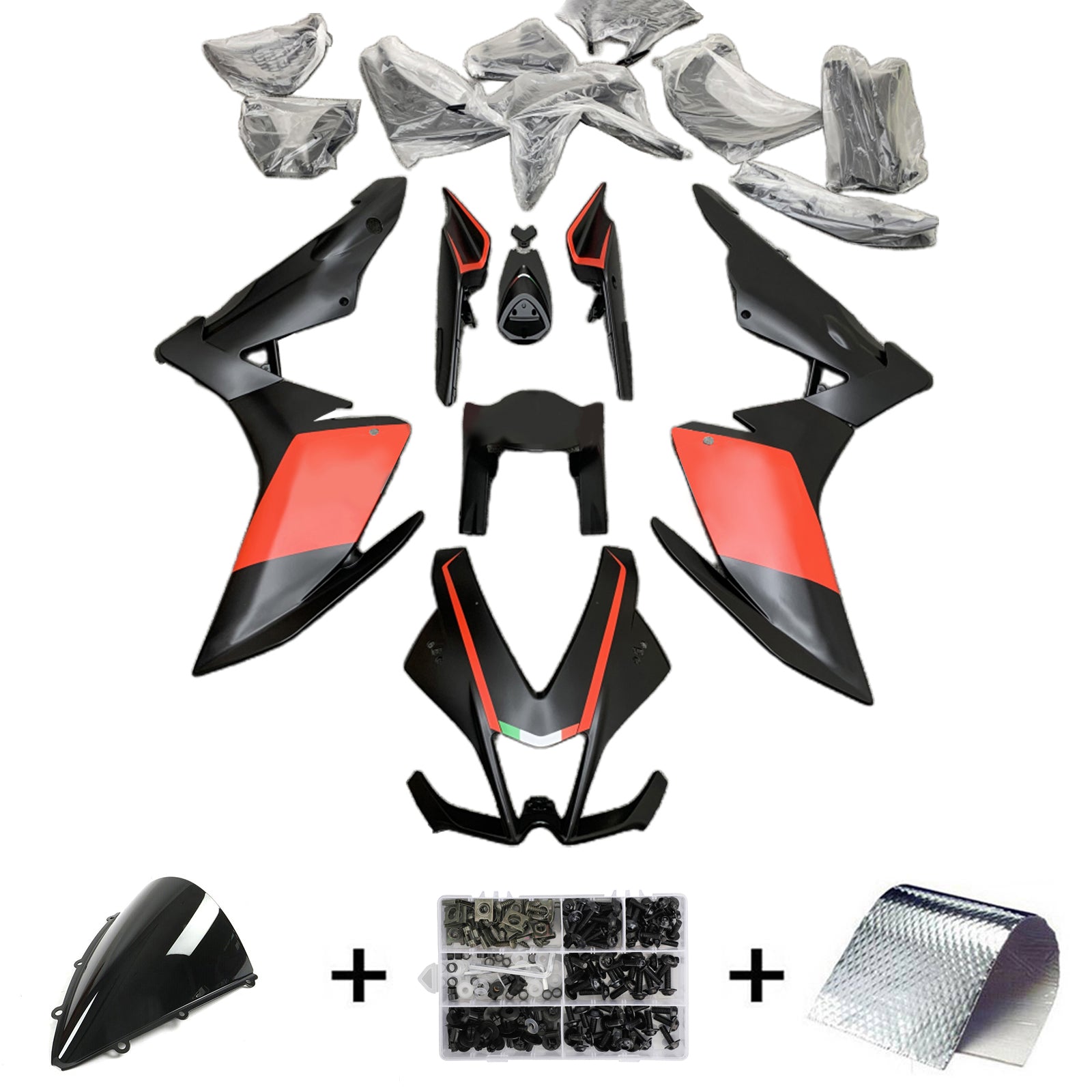 Amotopart Aprilia RSV4 1000 2009-2015 Kit Carrosserie plastični abs