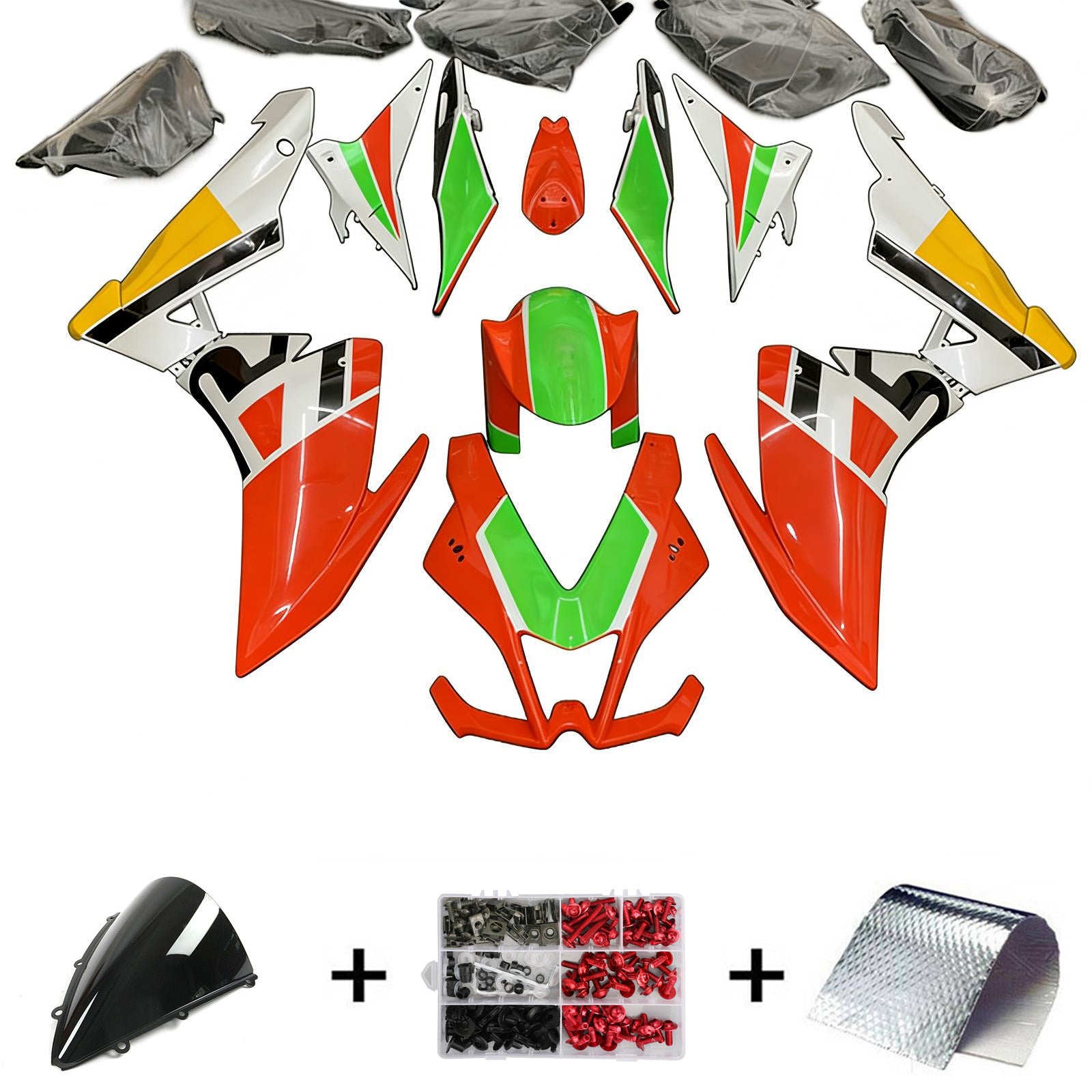 Amotopart Aprilia RSV4 1000 2009-2015 Kit Carénage Carrosserie Plastique ABS