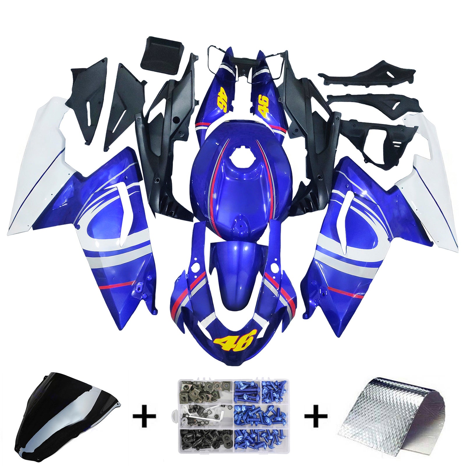 Amotopart Aprilia RS125 2006-2011 Kit Carénage Carrosserie Plastique ABS